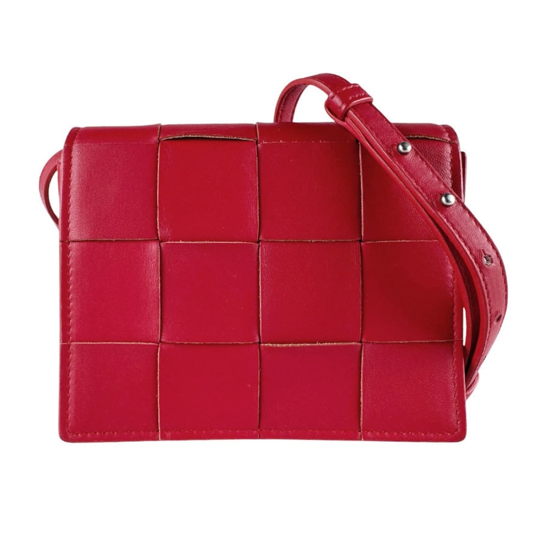Bottega Veneta Mini Cassette Leather Shoulder Bag, Red, Women's (z10297): --- Catalog ---Category: SizeSize (HxWxD): 15cm x 16cm x 5cm / 5.9'' x 6.29'' x 1.96''Category: DesignType: Shoulder bagColor: Red colorGender: WomenMaterial: Leather Category: GeneralBrand: Bottega V