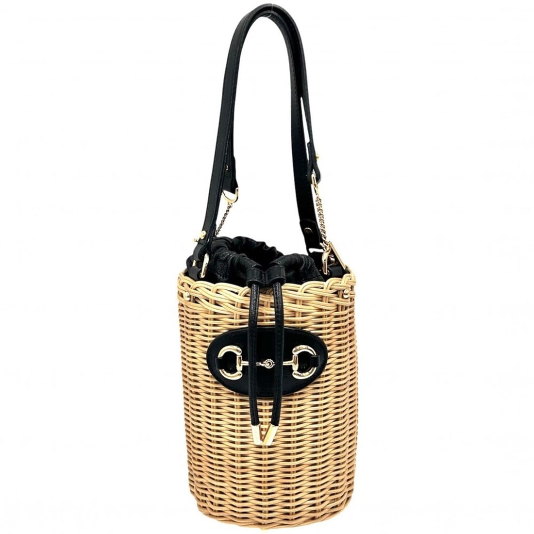 Gucci women's handbag, Horsebit 1955 bucket bag, basket GUCCI 649852, leather wicker, beige, black,: --- Catalog ---Category: SizeSize (HxWxD): 18cm x 14cm x 13cm / 7.08'' x 5.51'' x 5.11''Category: DesignType: HandbagColor: Beige, BlackGender: WomenMaterial: Leather , Wisteria vine Category: General