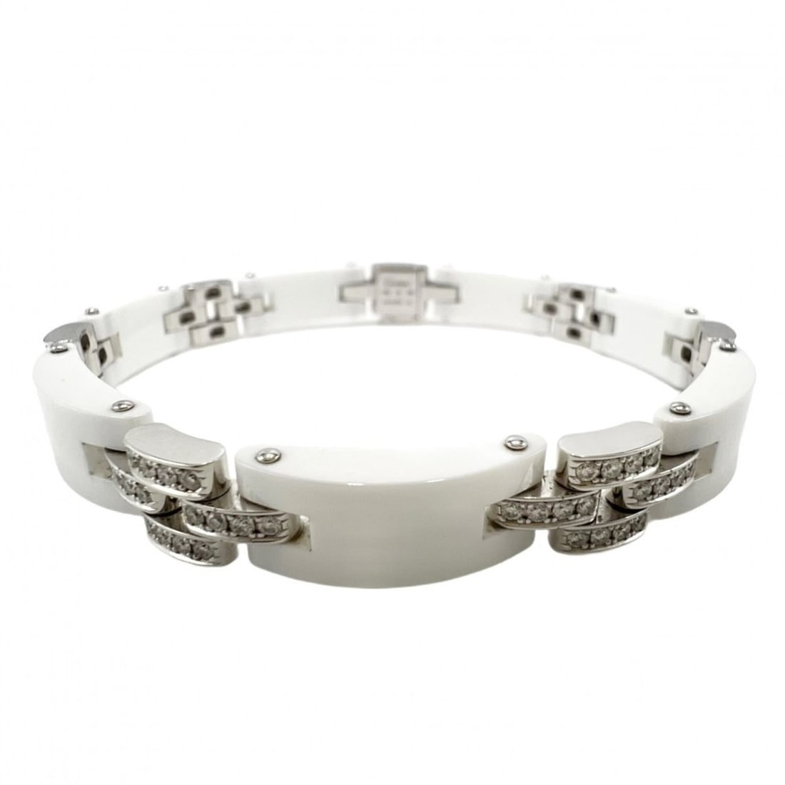 Cartier Maillon Panthère Bangle for Men and Women, Au750 18K White Gold Bracelet, Ceramic, Diamond,: --- Catalog ---Category: SizeLength: 19cm / 7.48''Category: DesignType: BangleGender: Men,WomenMaterial: Ceramic, White gold (18K)Category: GeneralBrand: Cartier--- Item List ---Section: ConditionRank