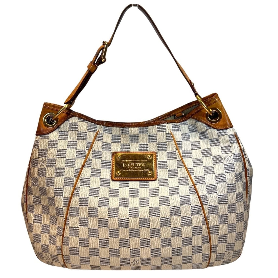 Louis Vuitton Galliera PM Shoulder Bag, Damier Azur Toile Leather, N55215: --- Catalog ---Category: SizeSize (HxWxD): 29cm x 40cm x 12cm / 11.41'' x 15.74'' x 4.72''Category: DesignType: Shoulder bagColor: WhiteGender: Women,MenMaterial: Damier Azur Category: GeneralMPN: N55