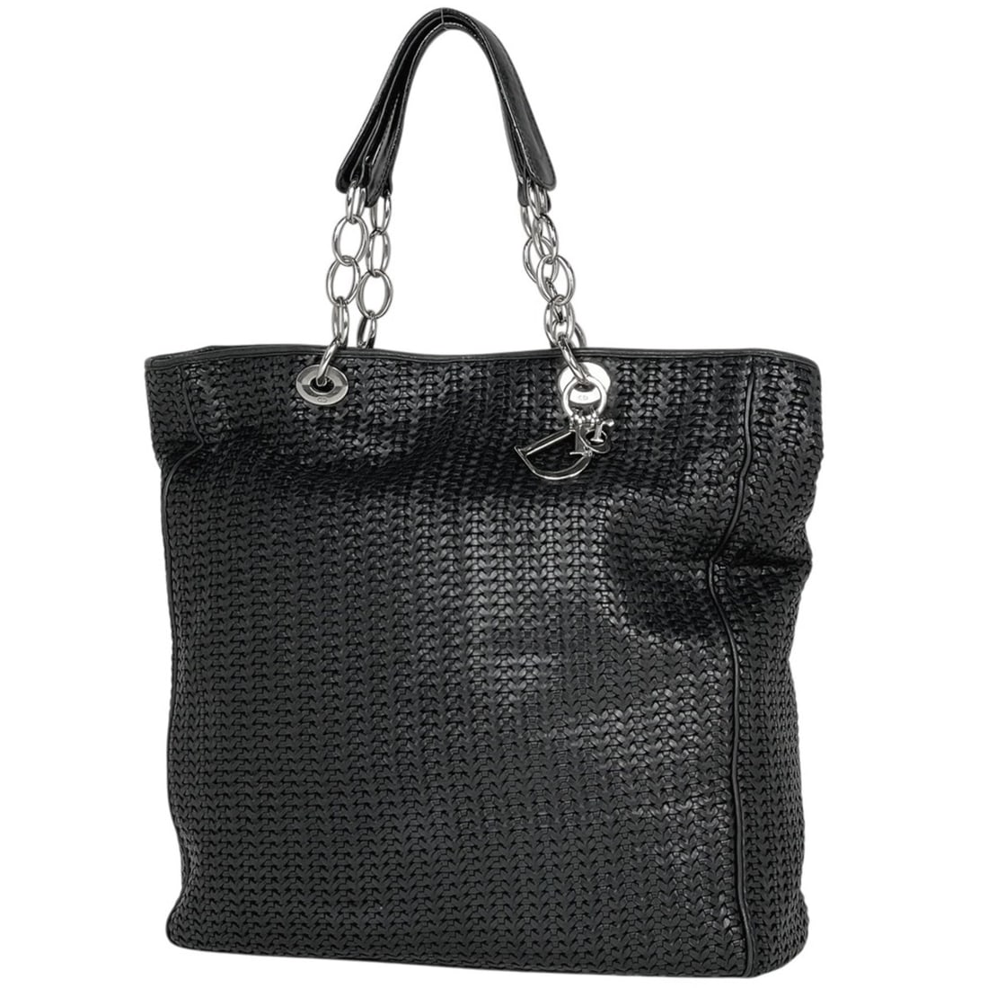 Christian Dior braided leather one-shoulder bag, black leather, for women.: --- Catalog ---Category: SizeSize (HxWxD): 42cm x 38cm x 11cm / 16.53'' x 14.96'' x 4.33''Category: DesignType: Shoulder bagColor: BlackGender: WomenMaterial: Leather Category: GeneralBrand: Christian