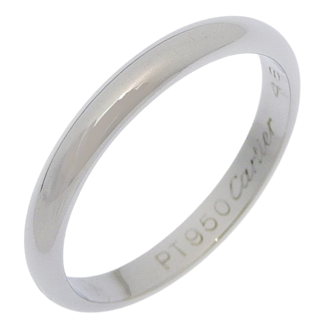 Cartier wedding ring, size 8, made of Pt950 platinum, approximately 2.8g, for women.: --- Catalog ---Category: SizeUS Size: 4.5Brand Size: 48Category: DesignType: Band ringGender: WomenMaterial: Platinum 950Category: GeneralBrand: Cartier--- Item List ---Section: ConditionRanking: Rank
