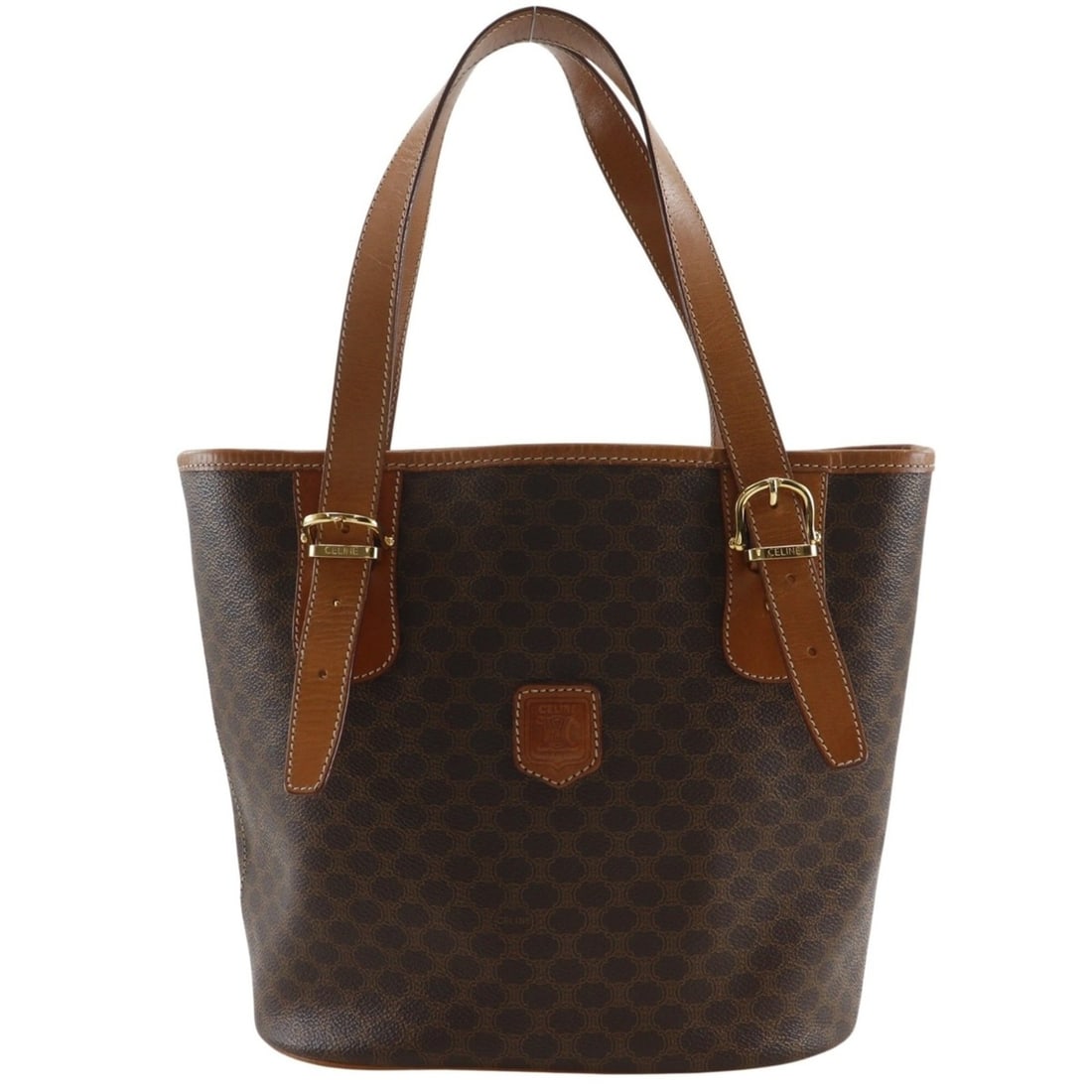 Celine Macadam Bucket Tote Bag, Vintage PVC, Brown, A5 Size, Women's: --- Catalog ---Category: SizeSize (HxWxD): 24cm x 24cm x 13cm / 9.44'' x 9.44'' x 5.11''Category: DesignType: Tote bagColor: BrownGender: WomenMaterial: PVC Category: GeneralBrand: Celine--- Item List