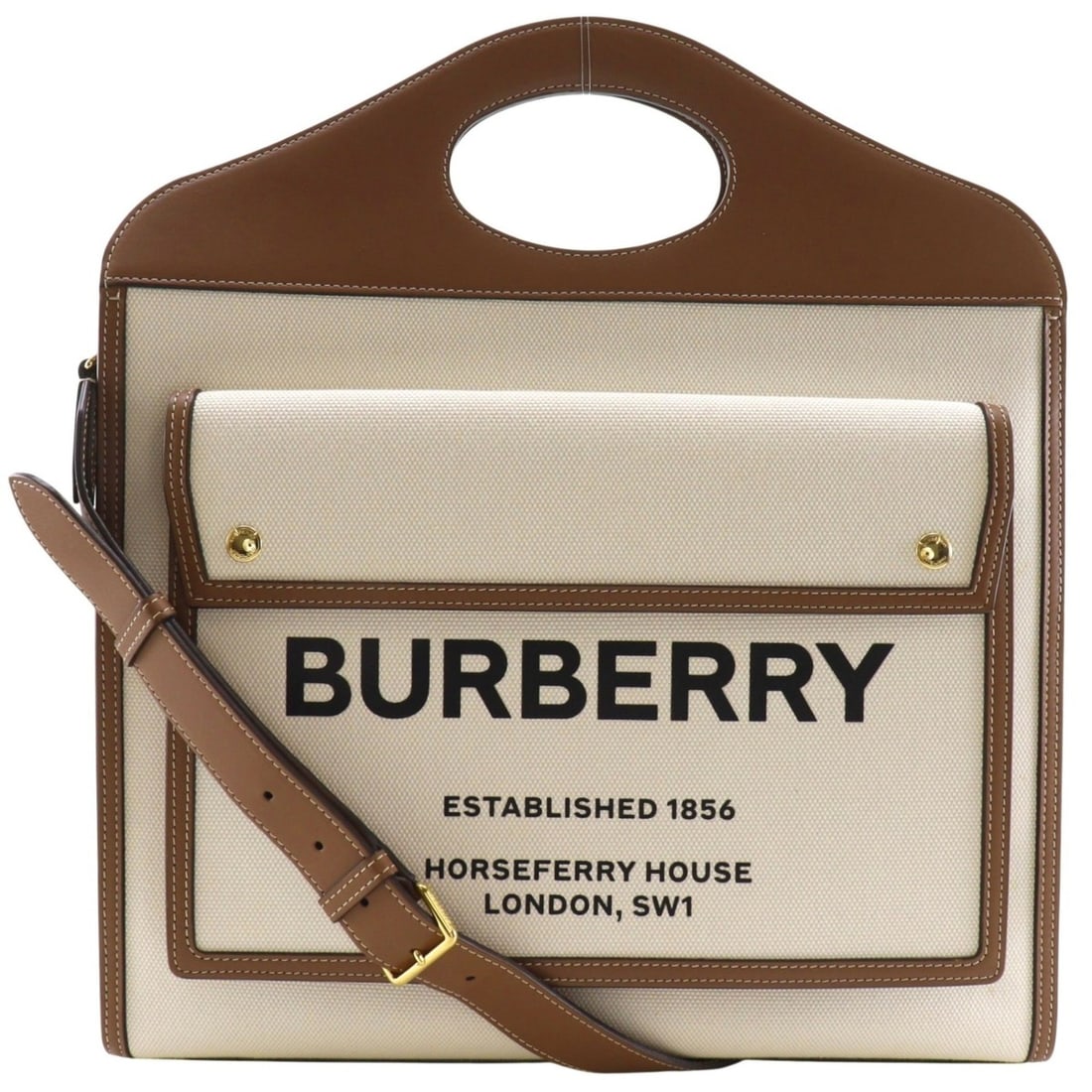 Burberry Medium Pocket Bag, Handbag/2-Way Shoulder 8031745, Canvas x Leather, Brown, 2-way, A4 size,: --- Catalog ---Category: SizeSize (HxWxD): 30cm x 37cm x 10cm / 11.81'' x 14.56'' x 3.93''Category: DesignType: HandbagColor: BrownGender: WomenMaterial: Canvas , Leather Category: GeneralMPN: 8031745