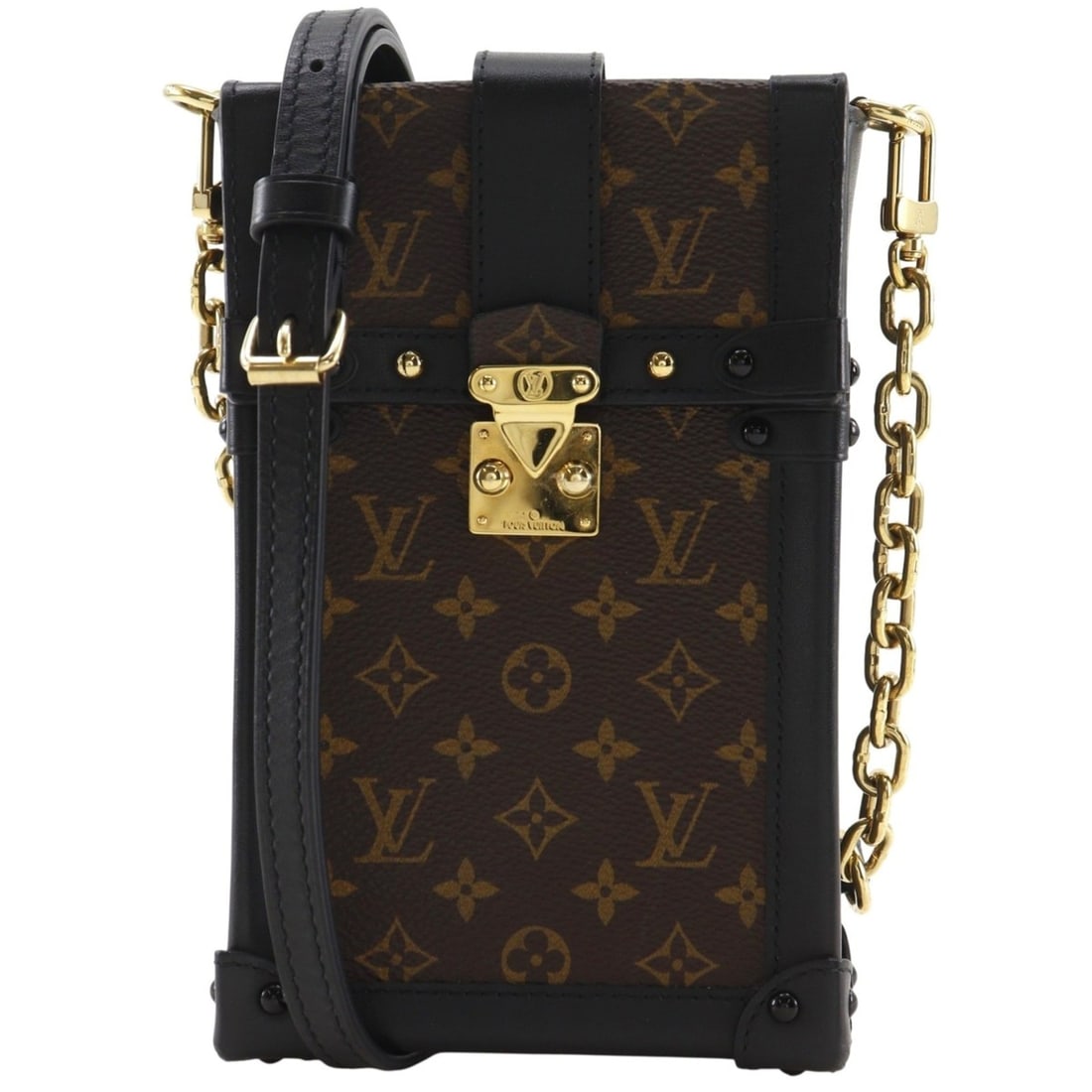 Louis Vuitton Pochette Trunk Vertical Shoulder Bag M63913 Monogram Canvas 2019 Brown GI1149 Flap: --- Catalog ---Category: SizeSize (HxWxD): 17.5cm x 11cm x 4.5cm / 6.88'' x 4.33'' x 1.77''Category: DesignType: Pochette, Shoulder bagColor: Brown, MonogramGender: WomenMaterial: Monogram Category: G