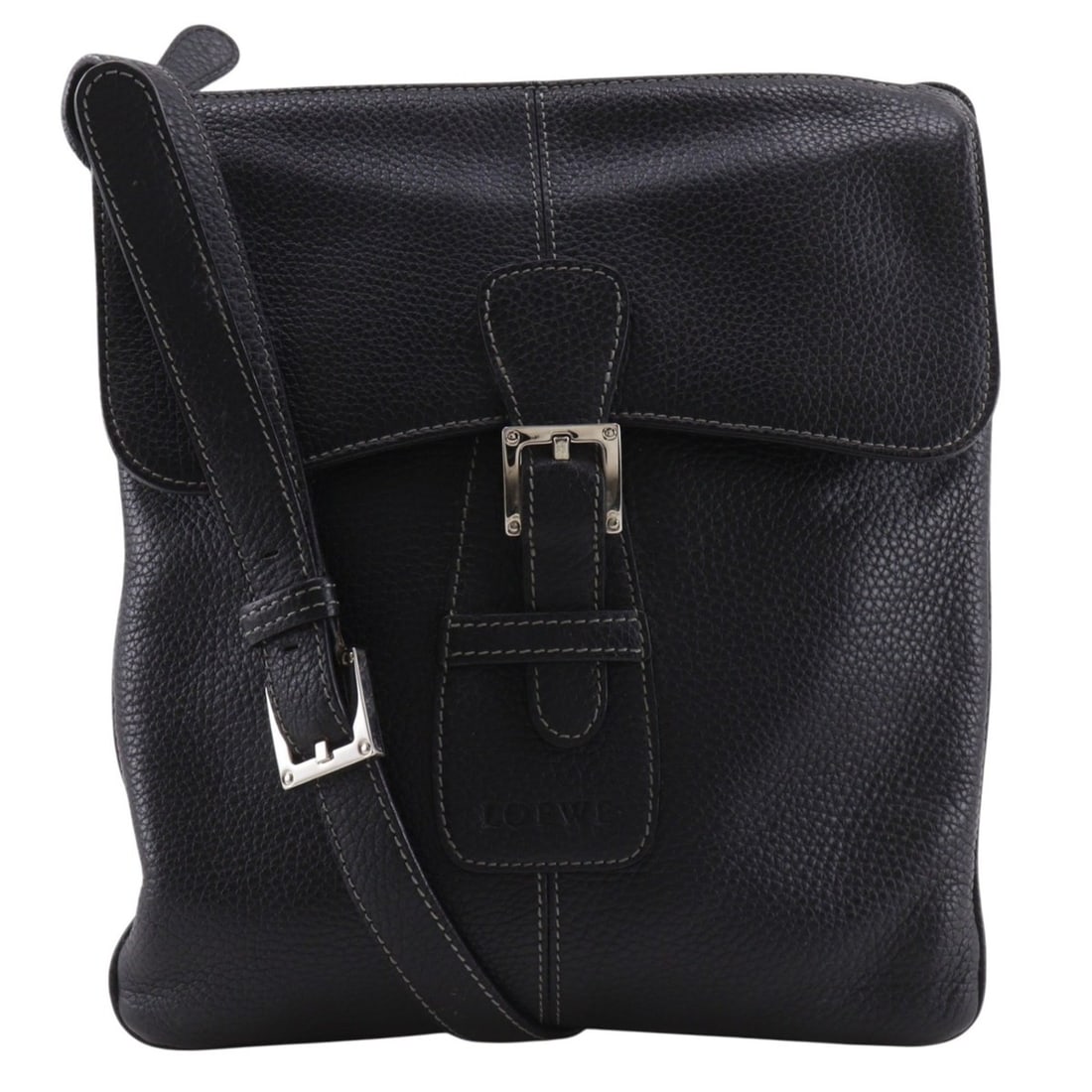 Loewe LOEWE Shoulder Bag, Leather, Black, A5 Size, Men's: --- Catalog ---Category: SizeSize (HxWxD): 27cm x 24cm x 3cm / 10.62'' x 9.44'' x 1.18''Category: DesignType: Shoulder bagColor: BlackGender: MenMaterial: Leather Category: GeneralBrand: Loewe--- Item