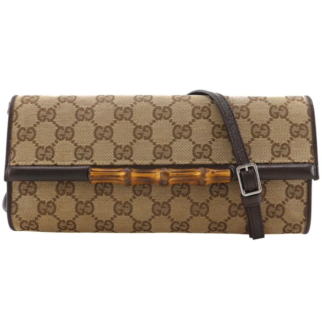 Gucci Bamboo Shoulder Bag/2-Way Clutch, 117594, GG Canvas, Brown, 2-Way, Magnetic Closure, Women's: --- Catalog ---Category: SizeSize (HxWxD): 12cm x 24.5cm x 3cm / 4.72'' x 9.64'' x 1.18''Category: DesignType: Shoulder bagColor: BrownGender: WomenMaterial: GG canvas Category: GeneralMPN: 117594Bran