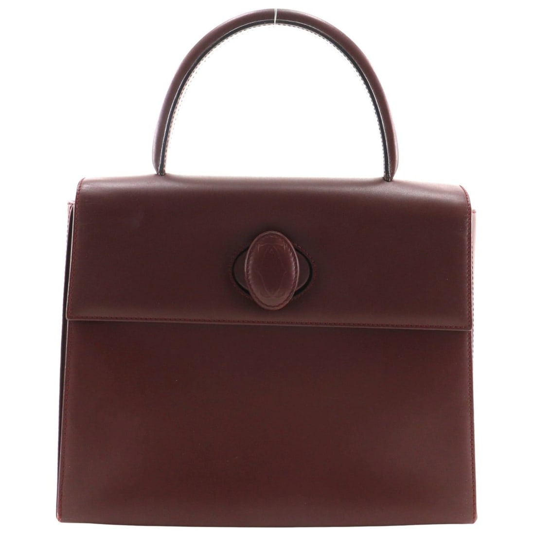 Cartier Must Line handbag, calfskin, burgundy, turnlock closure, women's. (1 of 20)