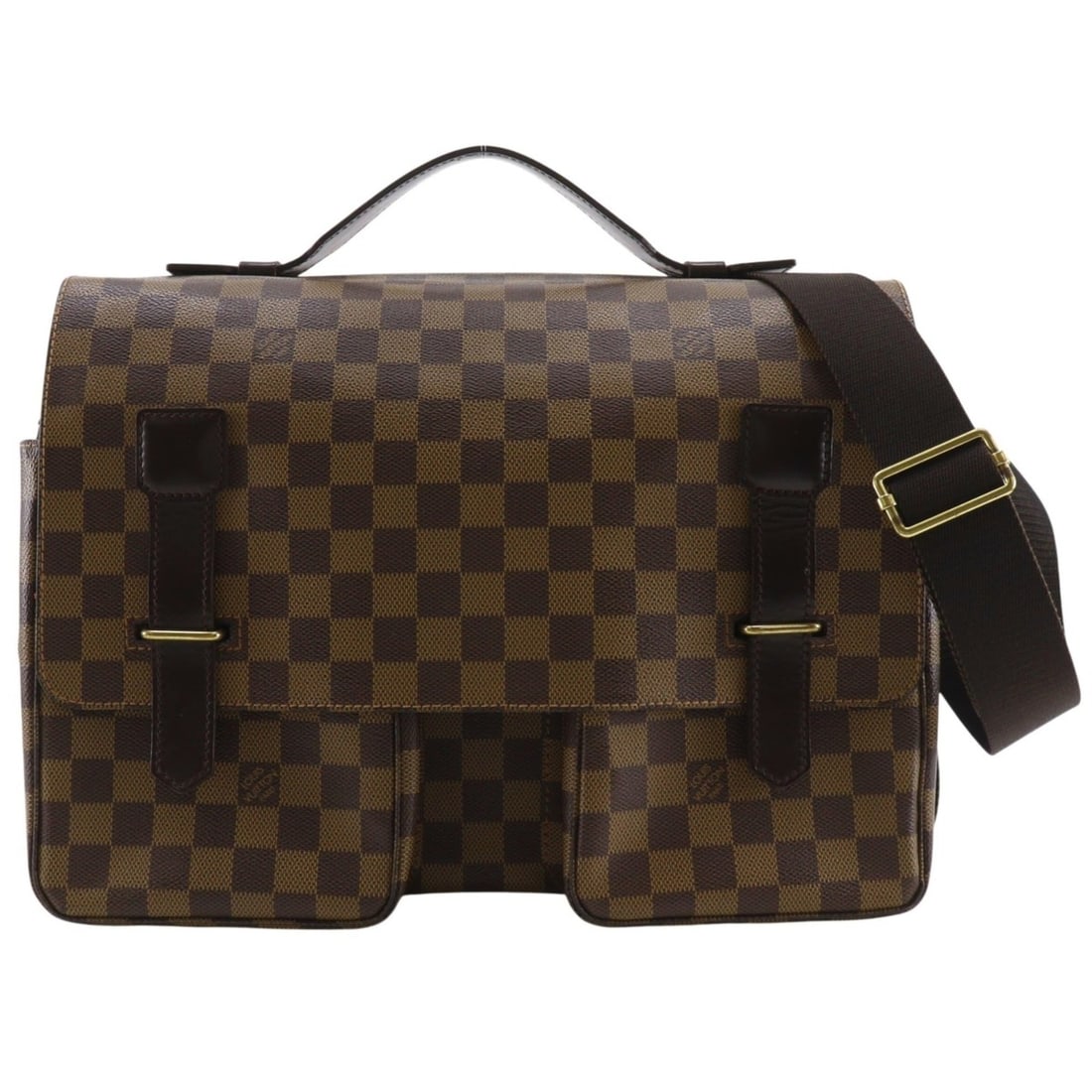 Louis Vuitton Broadway Shoulder Bag N42270 Damier Canvas 2000 Brown TH1020 A4 Flap Unisex: --- Catalog ---Category: SizeSize (HxWxD): 25cm x 35cm x 12cm / 9.84'' x 13.77'' x 4.72''Category: DesignType: Shoulder bagColor: BrownGender: Men,WomenMaterial: Damier Canvas Category: GeneralMPN: N4