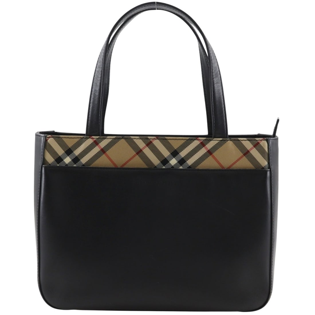Burberry Nova Check Tote Bag, Leather x Nylon Canvas, Black, A5 Size, Women's: --- Catalog ---Category: SizeSize (HxWxD): 21cm x 27cm x 10cm / 8.26'' x 10.62'' x 3.93''Category: DesignType: Tote bagColor: BlackGender: WomenMaterial: Leather , Nylon canvas Category: GeneralBrand: