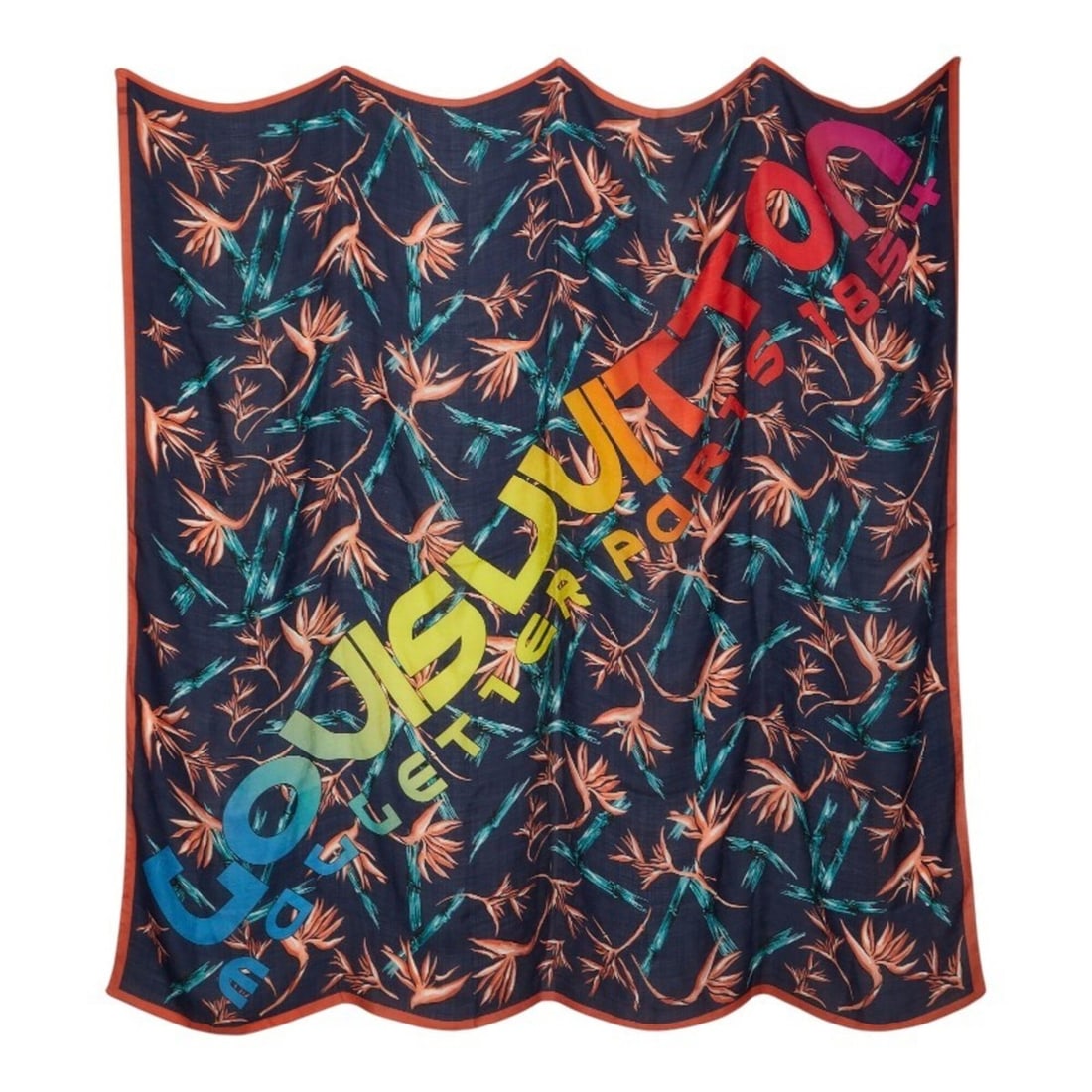 Louis Vuitton Etol Hawaiian Lily Stole, Large Size, 050197, Navy Multicolor, Silk, Wool, Cashmere,: --- Catalog ---Category: SizeSize (LxW): 1.3m x 1.25m / 51.18'' x 49.21''Category: DesignType: StoleColor: Multi-color, NavyGender: WomenMaterial: Silk , Wool , Cashmere Category: GeneralMPN: 050197Br