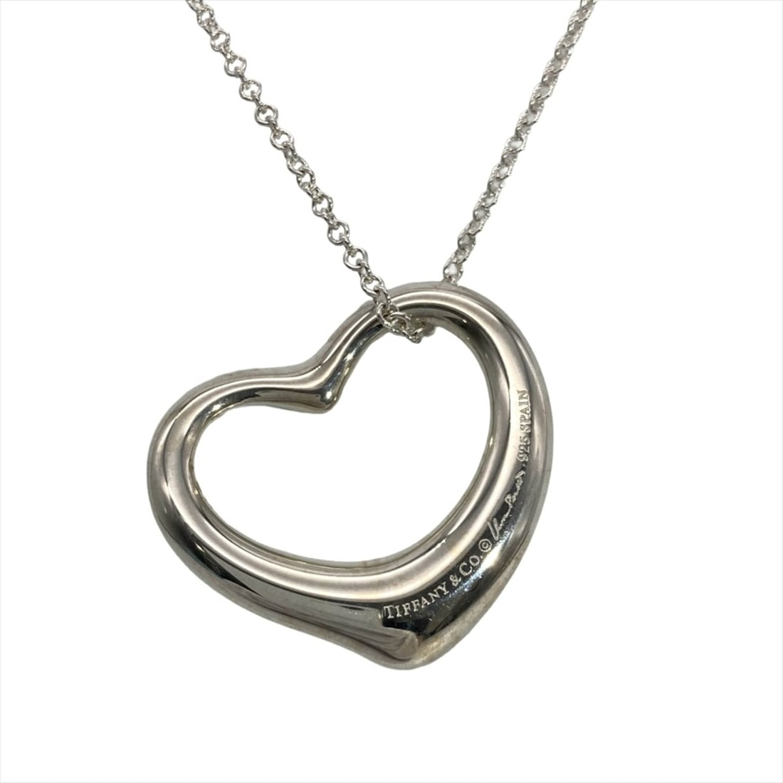 Tiffany & Co. Open Heart Necklace, SV925, 9.8g, Silver, Women's.: --- Catalog ---Category: SizePendant Size: 24mm x 27mm / 0.94'' x 1.06''Neck Circumference: 46.5 cm / 18.3''Category: DesignColor: SilverGender: WomenMaterial: Silver 925Necklace Type: NecklaceCategor
