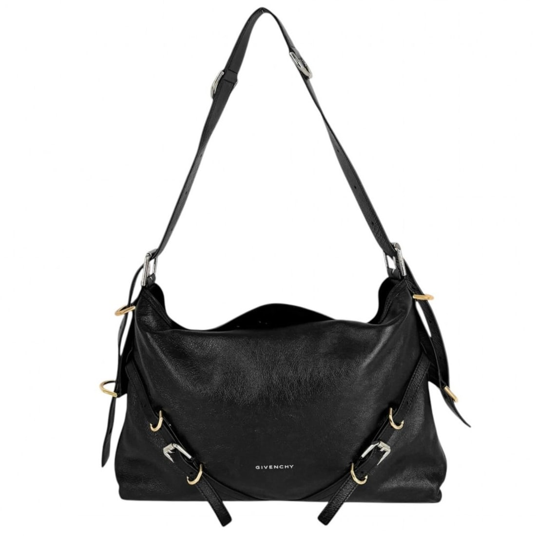 Givenchy Women's Voyeux Medium Shoulder Bag, Handbag, Crossbody Leather, Black, Gold Hardware: --- Catalog ---Category: SizeSize (HxWxD): 31cm x 37cm x 5cm / 12.2'' x 14.56'' x 1.96''Category: DesignType: Handbag, Shoulder bagColor: BlackGender: WomenMaterial: Leather Category: GeneralBrand: Gi