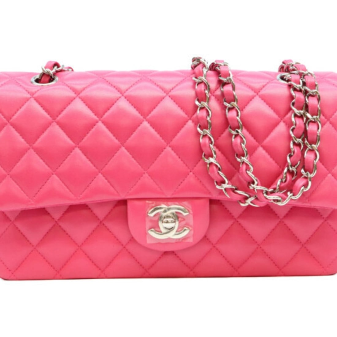 CHANEL A01112 Neo Pink Lambskin Silver Hardware Matelassé 25 Shoulder Bag 25cm Women's (1 of 20)