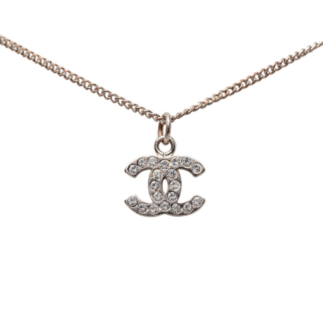 Chanel Coco Mark Necklace, Silver Metal Rhinestone, Women's CHANEL: --- Catalog ---Category: SizePendant Size: 10.9mm x 14.3mm / 0.42'' x 0.56''Neck Circumference: 42 cm / 16.53''Category: DesignColor: SilverStone: RhinestoneGender: WomenMaterial: MetalNecklace Type: 