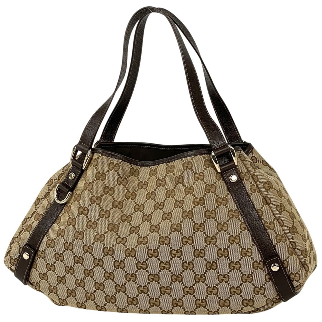 Gucci GG pattern tote bag, Abbey canvas, beige/brown, 130736, women's.: --- Catalog ---Category: SizeSize (HxWxD): 25cm x 40cm x 11cm / 9.84'' x 15.74'' x 4.33''Category: DesignType: Tote bagColor: Beige brownGender: WomenMaterial: GG canvas , Leather Category: GeneralMPN