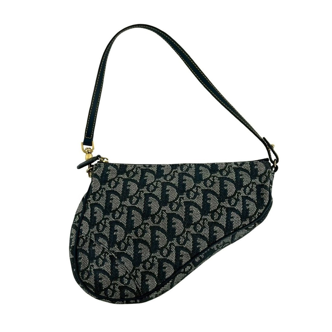 Christian Dior Saddle Trotter Pattern Canvas Leather Handbag, Navy Blue, 91431: --- Catalog ---Category: SizeSize (HxWxD): 15.5cm x 21cm x 3.5cm / 6.1'' x 8.26'' x 1.37''Category: DesignType: HandbagColor: NavyGender: WomenMaterial: Canvas , Leather Category: GeneralBrand: Christ