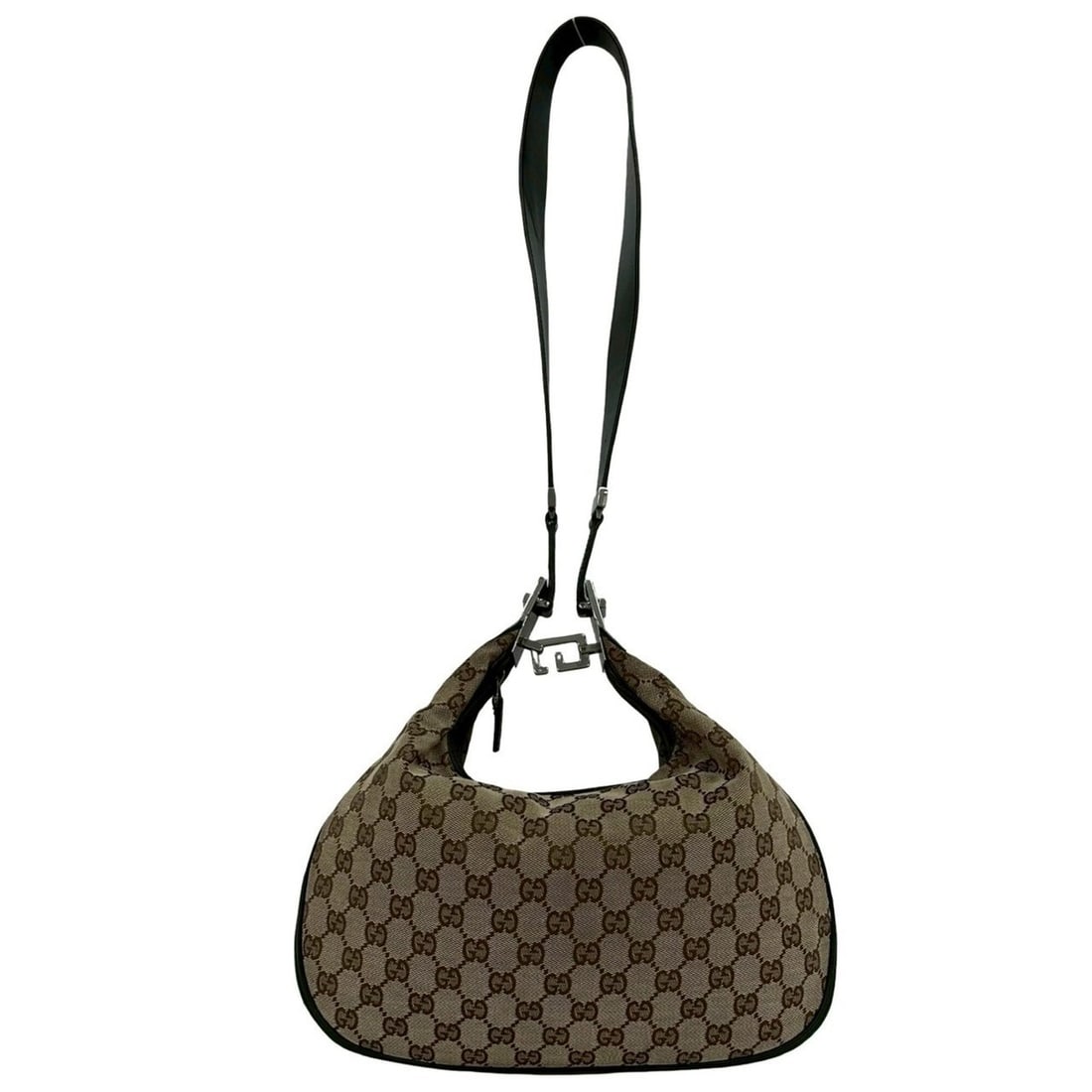 GUCCI Attache Sherry Line GG Canvas Leather Semi One Shoulder Bag Brown Red Green 41983: --- Catalog ---Category: SizeSize (HxWxD): 20cm x 32cm x 4cm / 7.87'' x 12.59'' x 1.57''Category: DesignType: Shoulder bagColor: Brown, Green, Red colorGender: WomenMaterial: Canvas , Leather Category