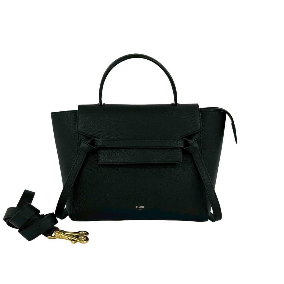 CELINE Belt Bag Micro Leather 2-way Shoulder Handbag Black 40373: --- Catalog ---Category: SizeSize (HxWxD): 23cm x 24.5cm x 14cm / 9.05'' x 9.64'' x 5.51''Category: DesignType: Handbag, Shoulder bagColor: BlackGender: WomenMaterial: Leather Category: GeneralBrand: 