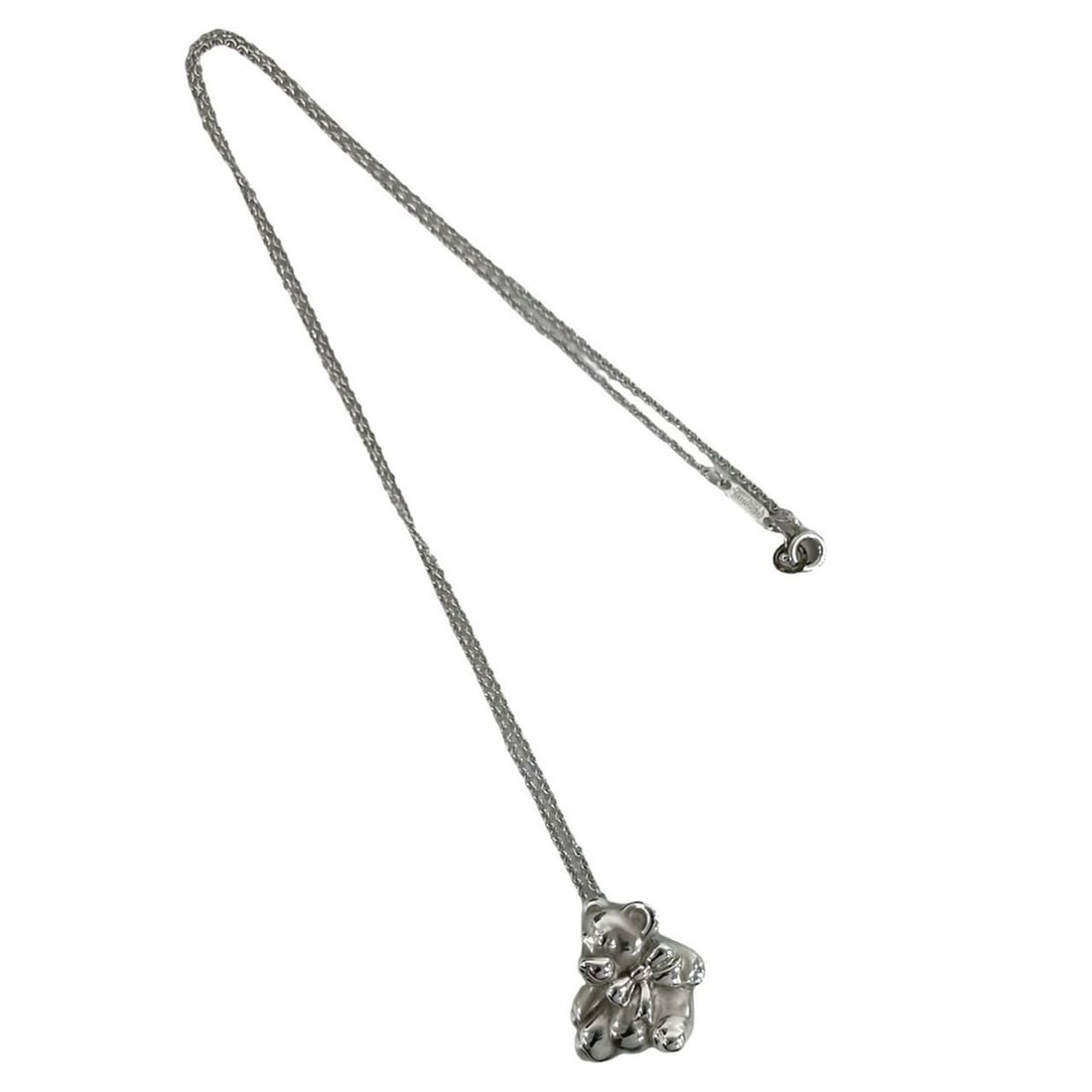 TIFFANY&Co. Tiffany Teddy Bear Necklace, Sterling Silver 925 Pendant Choker, Accessory, 91939: --- Catalog ---Category: SizePendant Size: 19mm x 18mm / 0.74'' x 0.7''Neck Circumference: 22.5 cm / 8.85''Category: DesignColor: SilverGender: WomenMaterial: Silver 925Pendant Type: PendantNecklace T