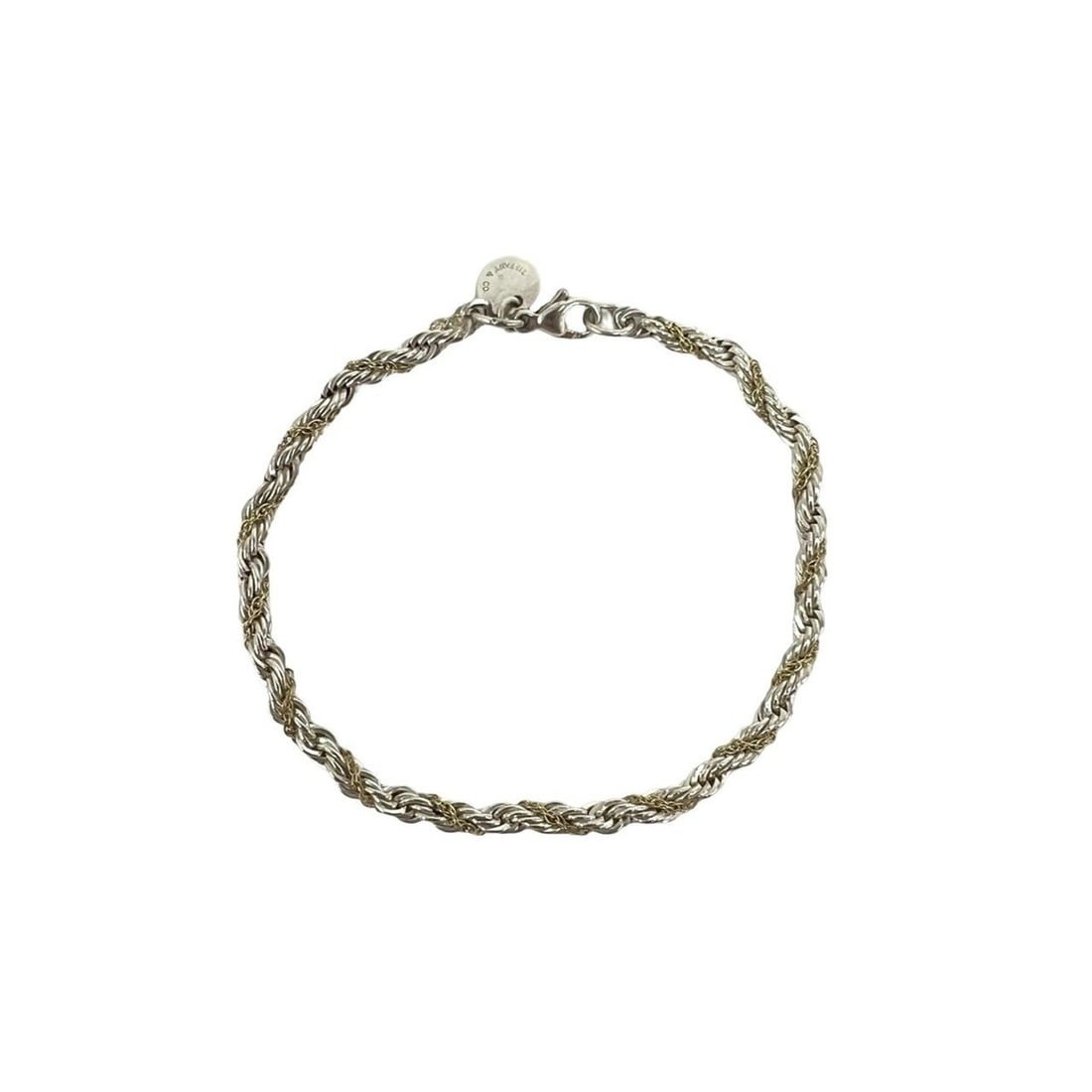 TIFFANY&Co. Tiffany Twist Rope Bracelet, Sterling Silver 925, 18K Yellow Gold, Accessory, Silver,: --- Catalog ---Category: SizeLength: 17.5cm / 6.88''Category: DesignType: Charm braceletColor: Gold, SilverGender: WomenMaterial: Silver 925, Yellow gold (18K)Category: GeneralBrand: Tiffany--- Item L