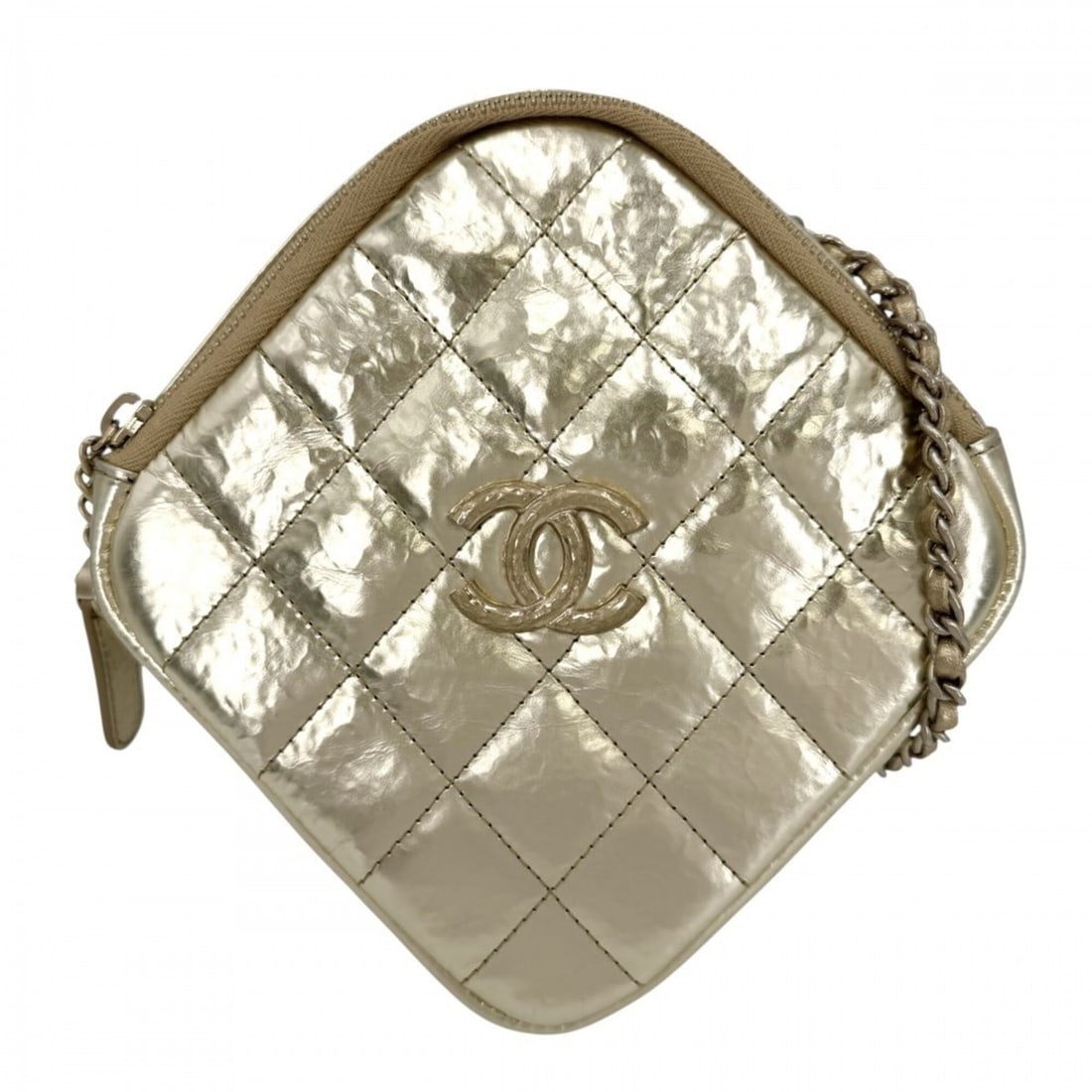 Chanel shoulder bag for women, metallic, Matelassé, chain strap, Coco Mark, leather, gold, gold: --- Catalog ---Category: SizeSize (HxWxD): 19.5cm x 19.5cm x 5cm / 7.67'' x 7.67'' x 1.96''Category: DesignType: Shoulder bagColor: GoldGender: WomenMaterial: Leather Category: GeneralBrand: Chanel---