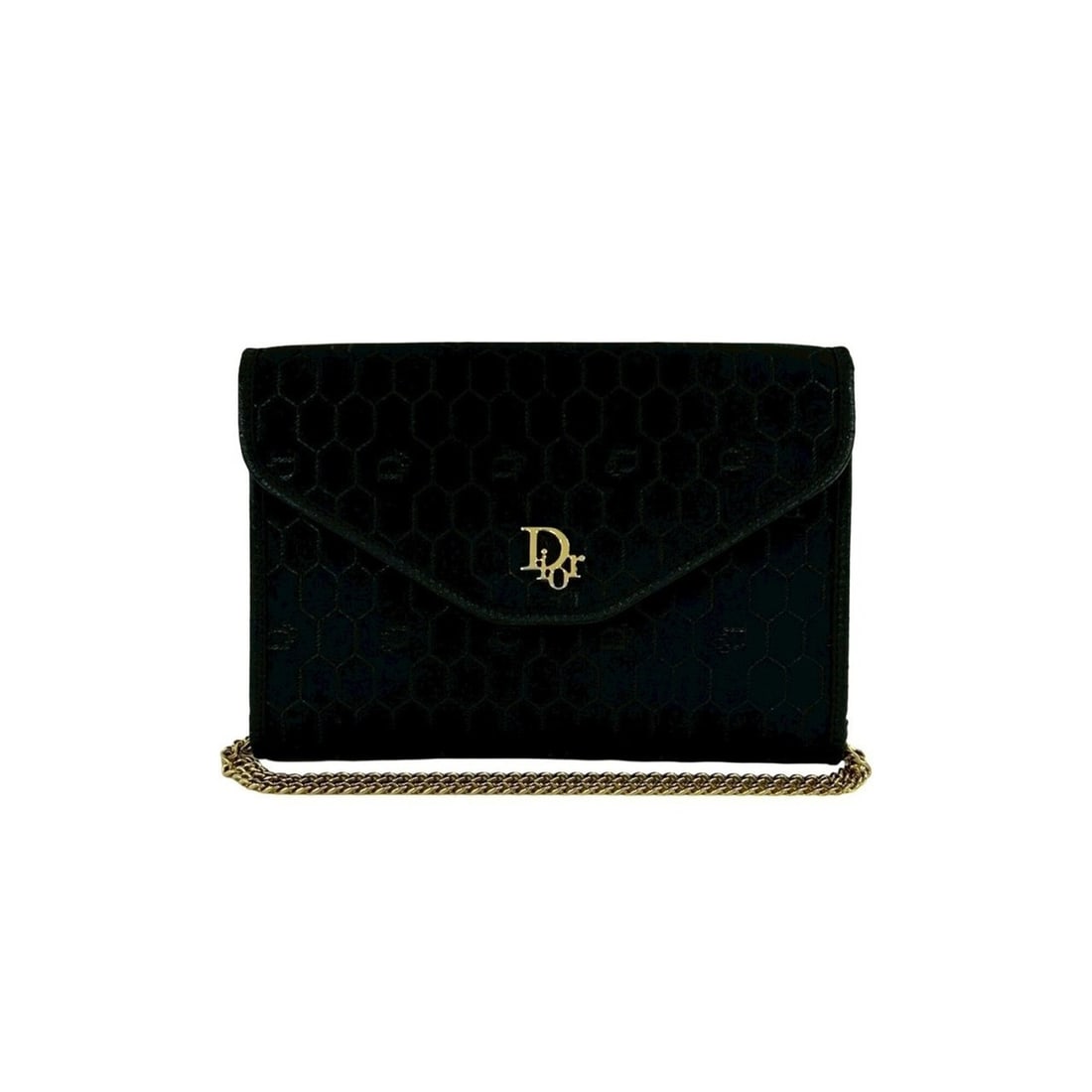 Christian Dior Vintage Honeycomb Pattern Logo Hardware Canvas Leather Chain Shoulder Bag Black 75581: --- Catalog ---Category: SizeSize (HxWxD): 15cm x 21cm x 4cm / 5.9'' x 8.26'' x 1.57''Category: DesignType: Shoulder bagColor: BlackGender: WomenMaterial: Canvas , Leather Category: GeneralBrand: Chri