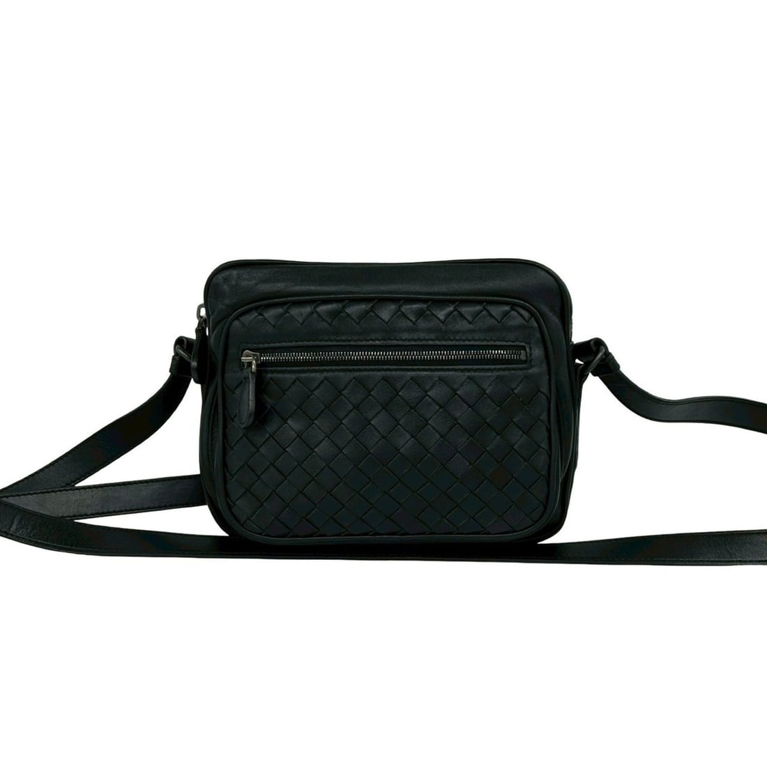 BOTTEGA VENETA Intrecciato Leather Mini Shoulder Bag/Pouch, Black, 67173: --- Catalog ---Category: SizeSize (HxWxD): 15.5cm x 20cm x 3cm / 6.1'' x 7.87'' x 1.18''Category: DesignType: Pochette, Shoulder bagColor: BlackGender: WomenMaterial: Leather Category: GeneralBrand: B