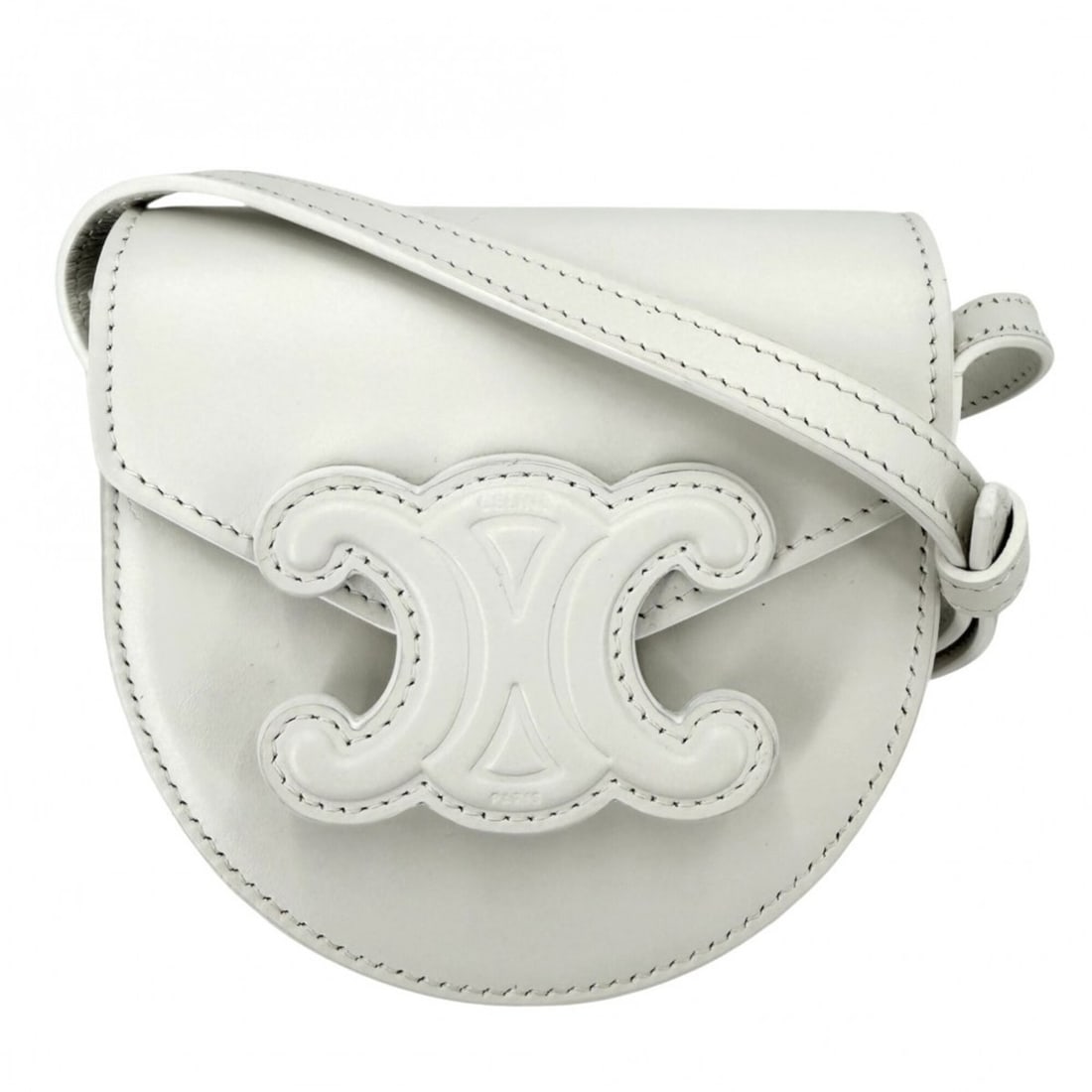 Celine Cuir Triomphe Mini Buzas Shoulder Bag for Women - Bag, Pouch, Crossbody Leather, White, Gold: --- Catalog ---Category: SizeSize (HxWxD): 11cm x 11cm x 5.5cm / 4.33'' x 4.33'' x 2.16''Category: DesignType: Pochette, Shoulder bagColor: WhiteGender: WomenMaterial: Leather Category: GeneralBrand: 