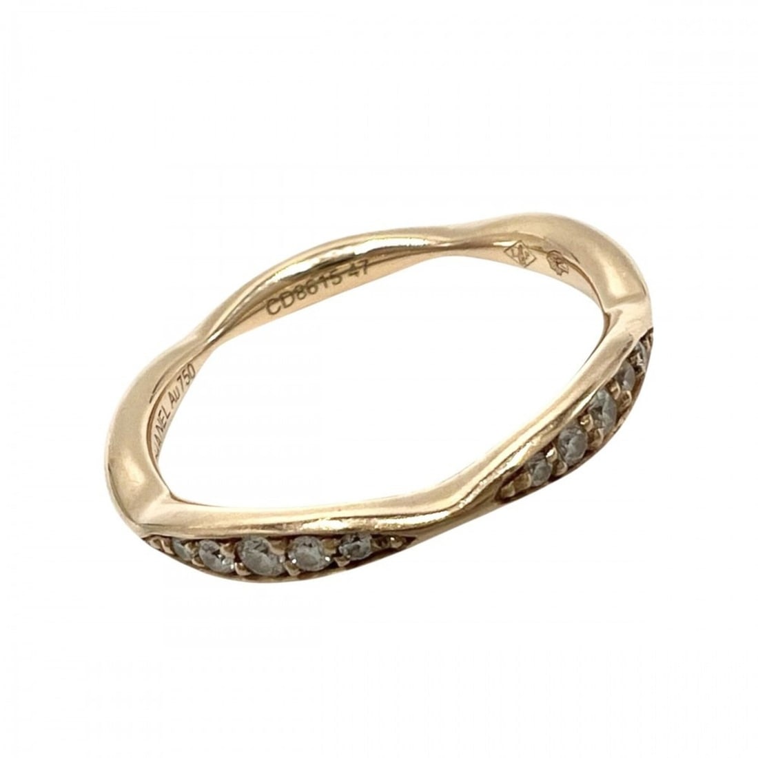 Chanel Women's Camellia Collection Half Eternity Ring, Au750 K18PG, Size 47, CHANEL K18 Pink Gold,: --- Catalog ---Category: SizeWidth: 2mm / 0.08''Weight: 2g / 0.07oz.JP Size: 7US Size: 4Inner Diameter: 15.00mm / 0.59''Category: DesignType: Band ringStone: DiamondGender: WomenMaterial: Pink gold (1