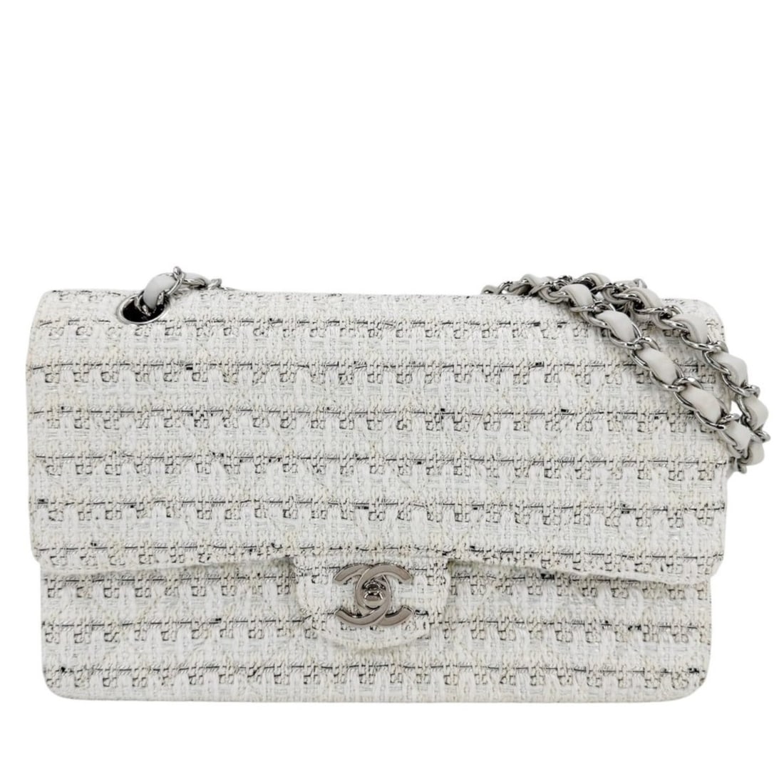 Chanel Matelassé 25 Shoulder Bag for Women, Coco Mark, Bag, Crossbody Double Flap, Chain, Tweed (1 of 10)