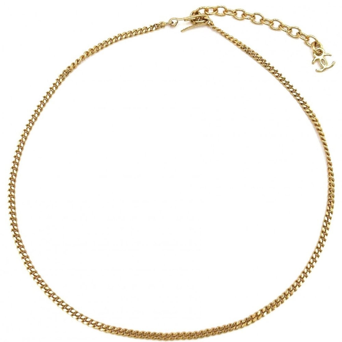 Chanel necklace for women, chain accessory, simple design, adjustable clasp, Coco Mark, CHANEL GP: --- Catalog ---Category: SizeWidth: 2mm / 0.08''Weight: 6.8g / 0.23oz.Neck Circumference: 40 cm / 15.74''Category: DesignColor: GoldGender: WomenNecklace Type: NecklaceCategory: GeneralBrand: Chanel--