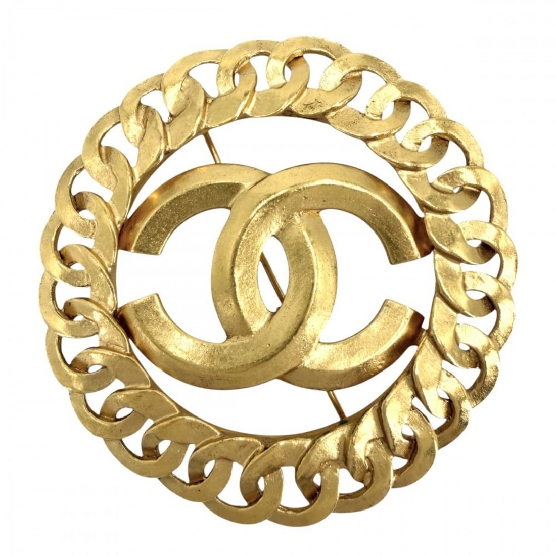 Chanel Brooch for Women, Coco Mark, Vintage, Round, CHANEL GP 96P Gold, Approx. 21.3g, 1996: --- Catalog ---Category: SizeWeight: 21.3g / 0.75oz.Size (HxWxD): 5.3cm x 5.3cm x 4.00mm / 2.08'' x 2.08'' x 0.15''Category: DesignType: BroochColor: GoldFinish: Gold platedGender: WomenSeason: Vintag