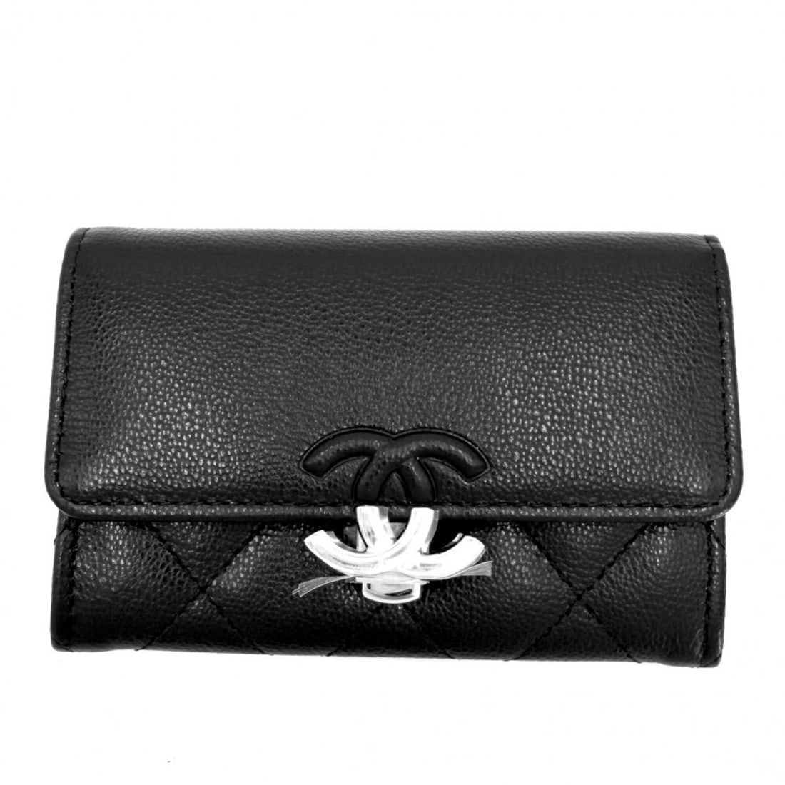 Chanel Women's Wallet/Coin Purse, Matelassé, Coco Mark, Coin Business Card Holder/Card Case,: --- Catalog ---Category: SizeSize (HxWxD): 7.5cm x 11cm x 2cm / 2.95'' x 4.33'' x 0.78''Category: DesignType: Coin purse/coin caseColor: BlackGender: WomenMaterial: Grained Calfskin Category: GeneralL