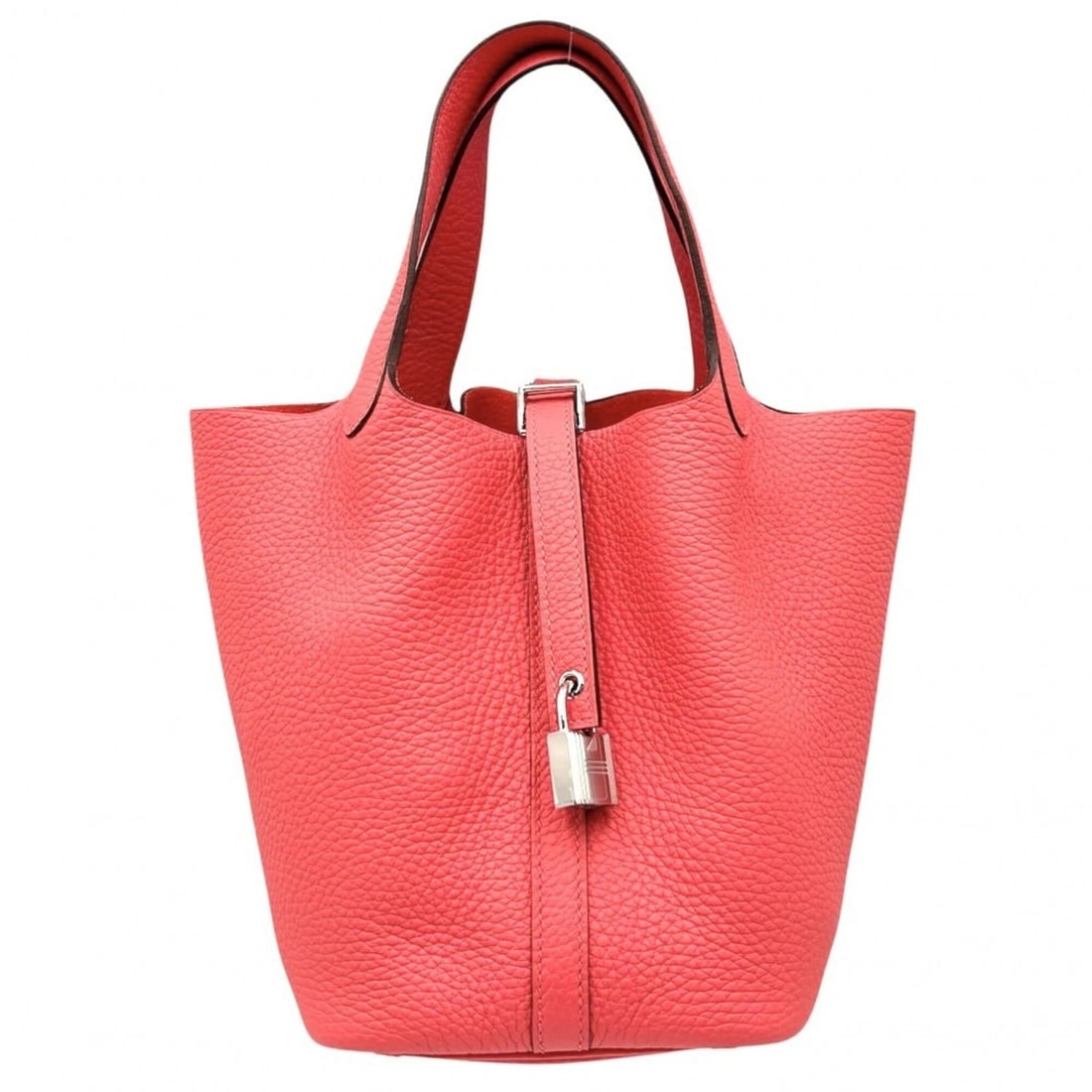 Hermes Picotin Lock PM handbag for women, HERMES W, Taurillon leather, red, silver hardware, 2024: --- Catalog ---Category: SizeSize (HxWxD): 18cm x 18cm x 13cm / 7.08'' x 7.08'' x 5.11''Handle Length: 25cm / 9.84''Category: DesignType: HandbagColor: Red colorGender: WomenCategory: GeneralBrand: He