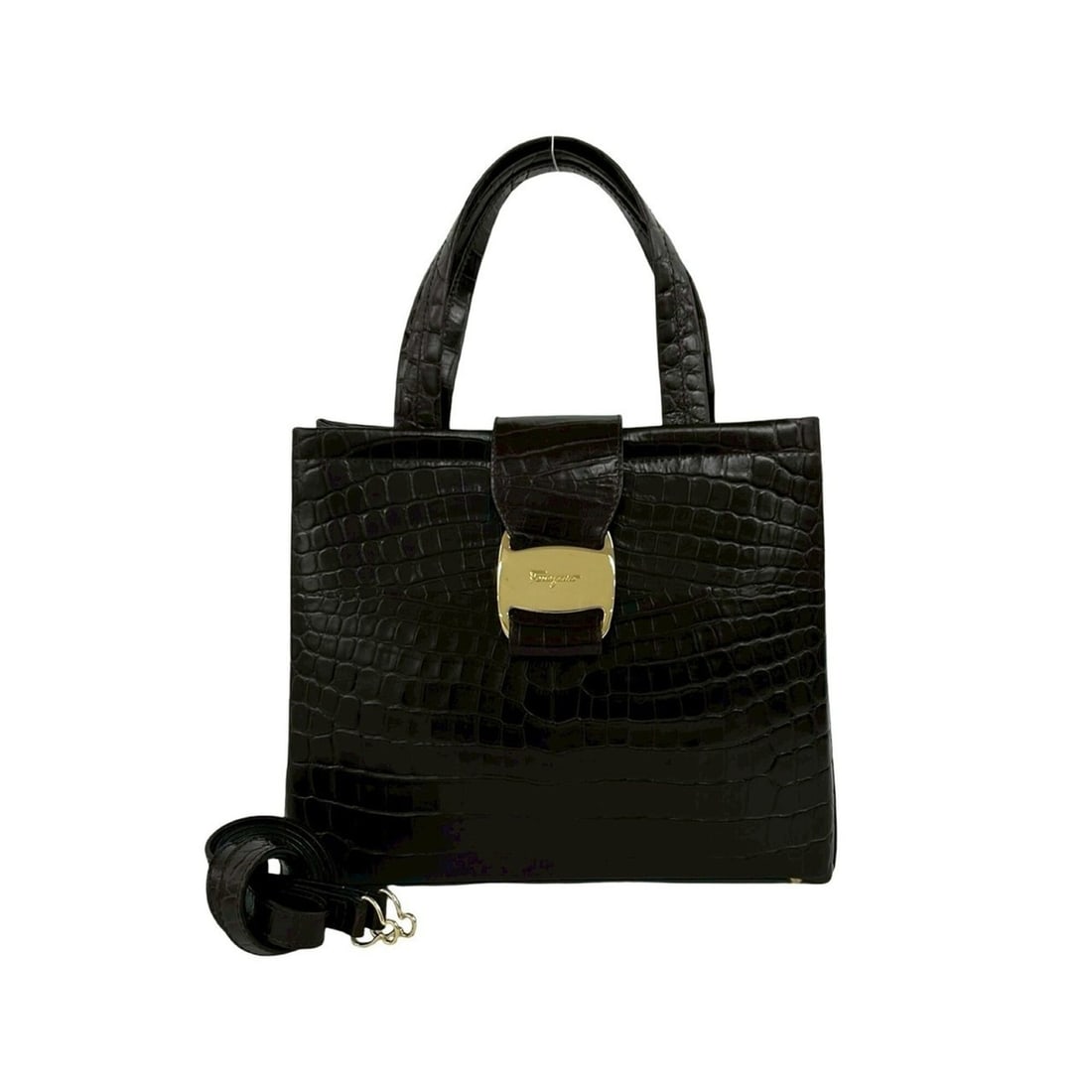 Salvatore Ferragamo Vara Leather 2-way Handbag/Shoulder Bag, Brown, 2872a: --- Catalog ---Category: SizeSize (HxWxD): 21cm x 25cm x 11cm / 8.26'' x 9.84'' x 4.33''Category: DesignType: Handbag, Shoulder bagColor: BrownGender: WomenMaterial: Leather Category: GeneralBrand: Sa