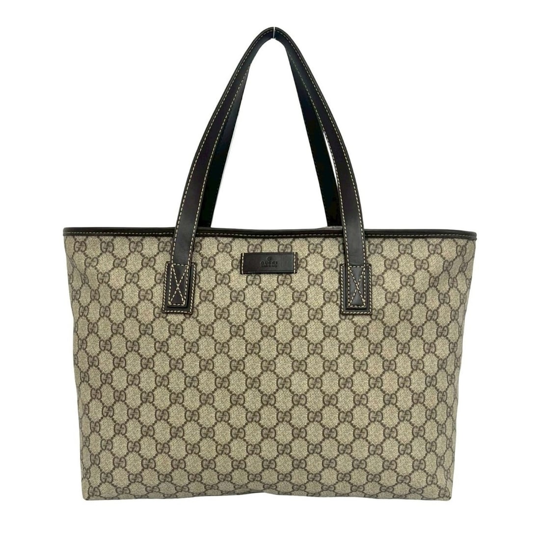 GUCCI GG Logo Pattern Leather Tote Bag, Semi-Shoulder Handbag, Business Brown, 5953a: --- Catalog ---Category: SizeSize (HxWxD): 27.5cm x 46cm x 11cm / 10.82'' x 18.11'' x 4.33''Category: DesignType: Handbag, Shoulder bag, Tote bagColor: BrownGender: WomenMaterial: Leather , Elastane C