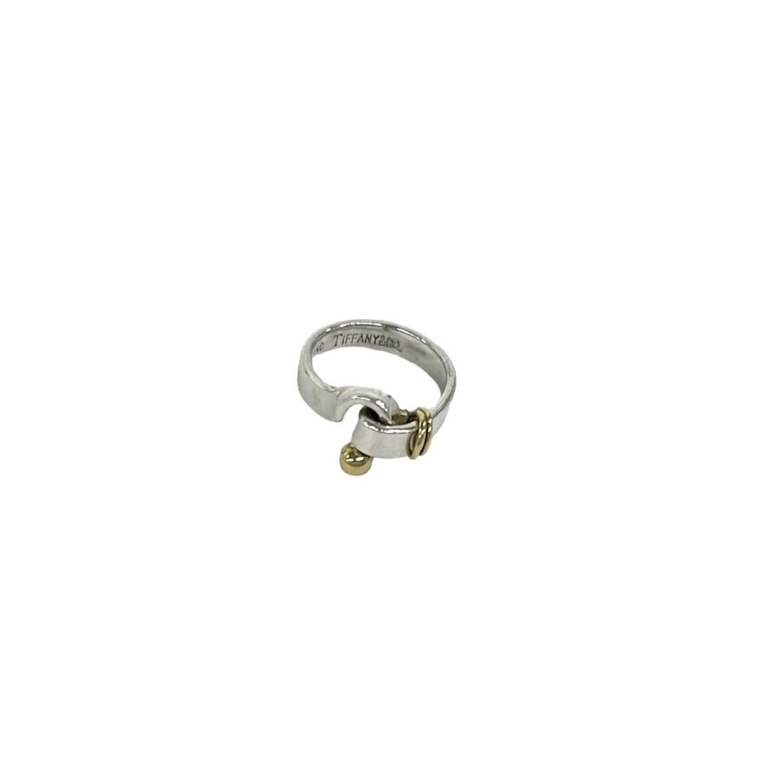 TIFFANY&Co. Tiffany Hook & Eye Ring, Sterling Silver 925, 18K Yellow Gold, Accessory, 60955: --- Catalog ---Category: SizeJP Size: 7.5US Size: 4Category: DesignType: Band ringColor: Gold, SilverGender: WomenCategory: GeneralBrand: Tiffany--- Item List ---Section: ConditionRanking: Rank AB Use