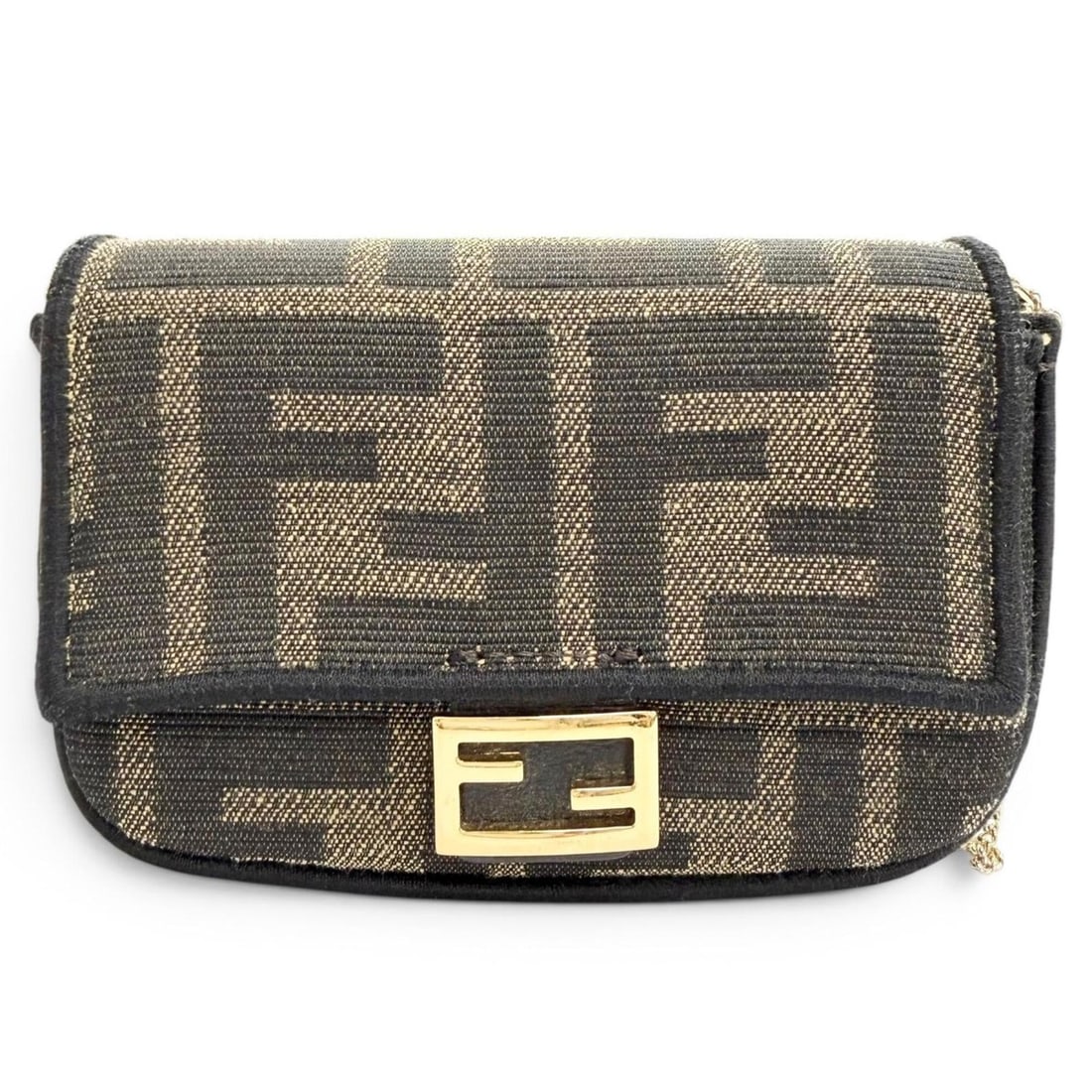 FENDI Nano Bucket Bag with FF logo hardware, Zucca pattern, 2-way design, chain shoulder pouch, bag: --- Catalog ---Category: SizeSize (HxWxD): 7.5cm x 11cm x 2cm / 2.95'' x 4.33'' x 0.78''Category: DesignType: PouchColor: BrownGender: WomenCategory: GeneralBrand: FendiCountry of Origin: Italy--- Ite