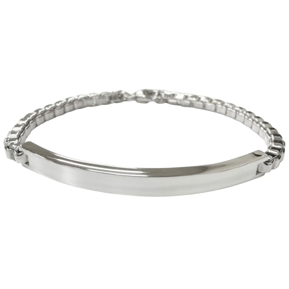 TIFFANY&Co. Tiffany Venetian Link ID Bracelet AG925 Silver Accessory, Weight 20g, Men's, Comes with: --- Catalog ---Category: SizeLength: 19.5cm / 7.67''Category: DesignType: Charm braceletColor: SilverGender: MenMaterial: Silver 925Category: GeneralBrand: Tiffany--- Item List ---Section: ConditionRa