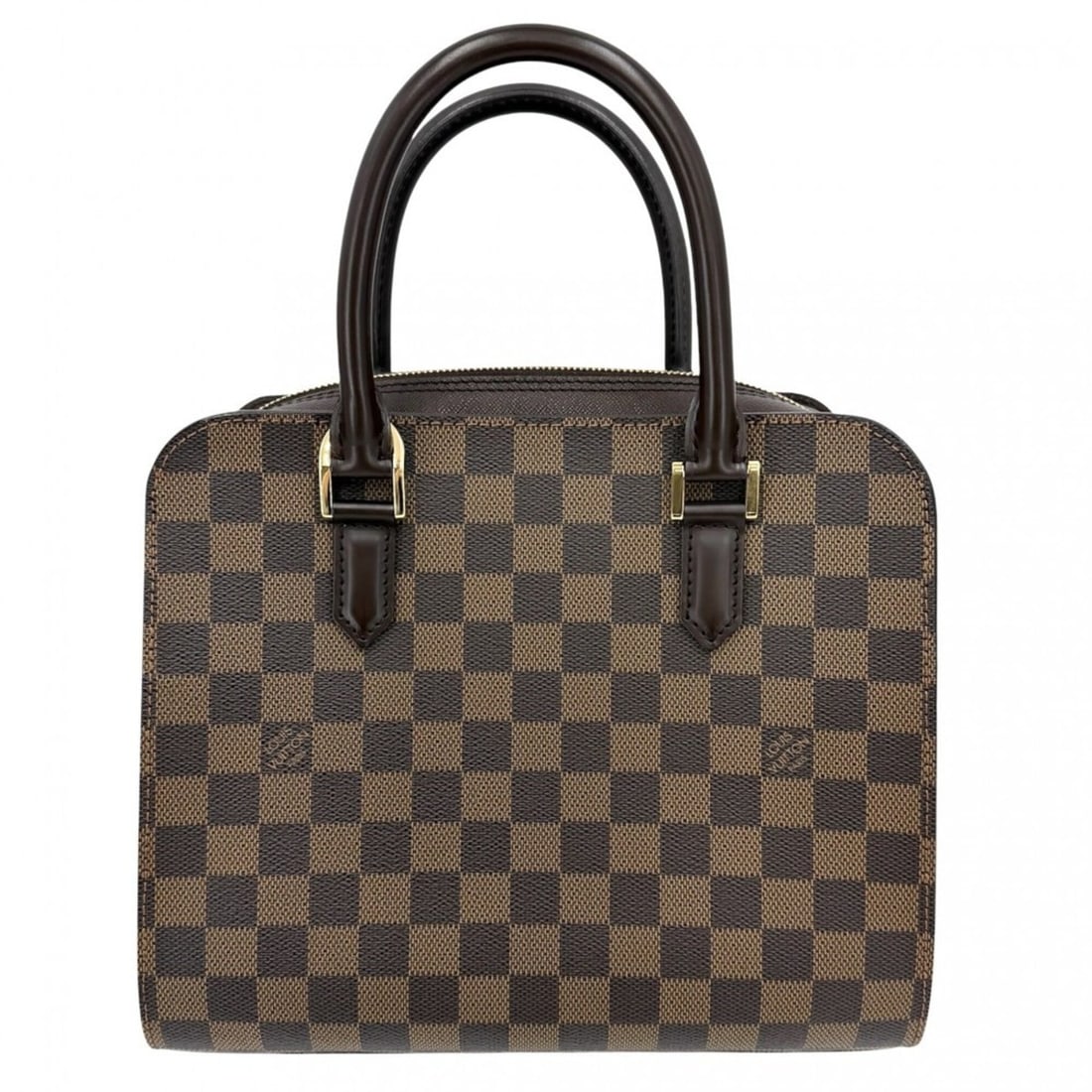 Louis Vuitton Triana handbag for women, LOUIS VUITTON N51155, Damier canvas, brown, gold hardware.: --- Catalog ---Category: SizeSize (HxWxD): 23cm x 26cm x 12cm / 9.05'' x 10.23'' x 4.72''Handle Length: 31cm / 12.2''Category: DesignType: HandbagColor: Brown, Damier CanvasGender: WomenMaterial: Dami