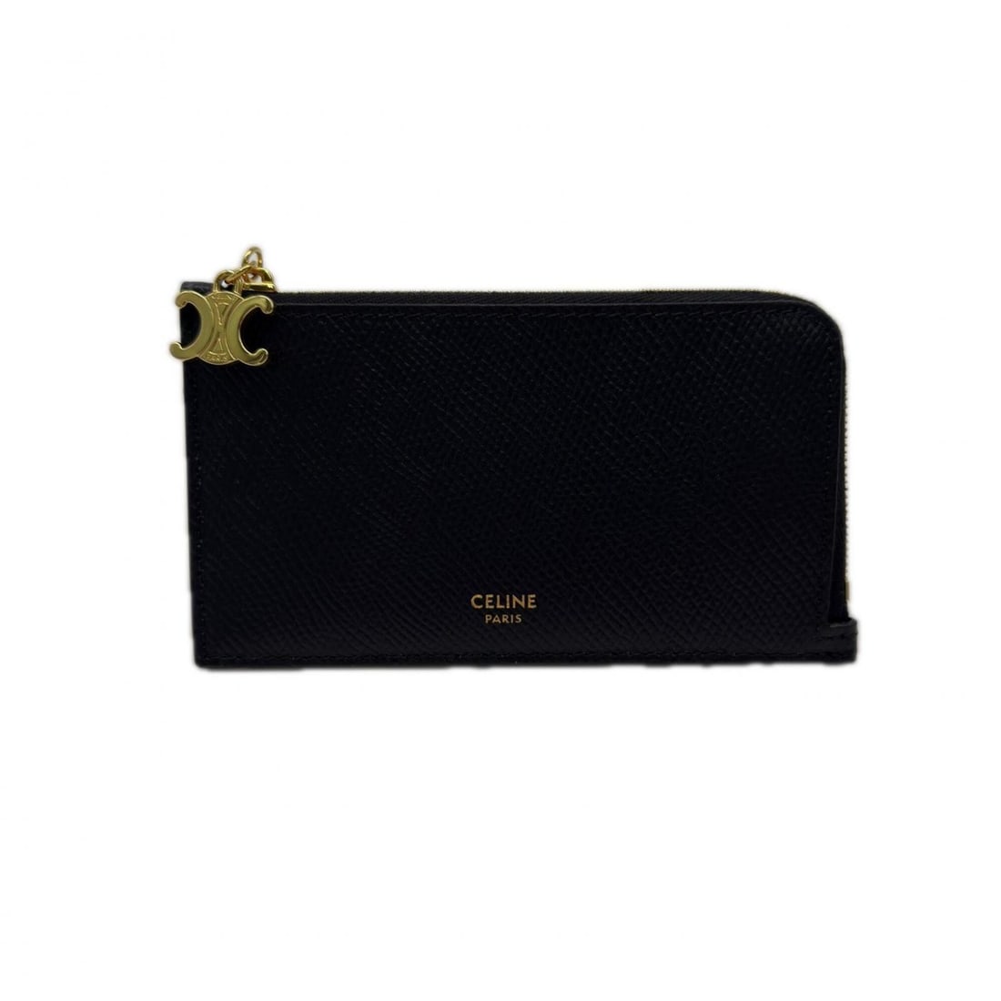 CELINE Grained Calfskin Zip Long Card Holder L10083FVO Wallet/Coin Case Black Calf Leather Women's: --- Catalog ---Category: DesignType: Card caseColor: BlackGender: WomenMaterial: Leather Leather/Fur Type: CalfskinCategory: GeneralBrand: CelineCategory: Physical PropertiesSize (HxWxD): 7.5cm x 13.5
