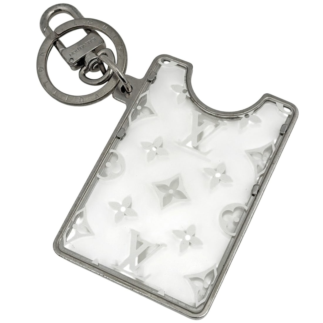 Louis Vuitton Portefeuille LV Print Keychain ID Charm Card Case Plastic Clear White M69299 Women's: --- Catalog ---Category: SizeCharm Size: 13cm / 5.12''Category: DesignColor: Clear, WhiteGender: WomenMaterial: PlasticCategory: GeneralMPN: M69299Brand: Louis Vuitton--- Item List ---Section: Conditi
