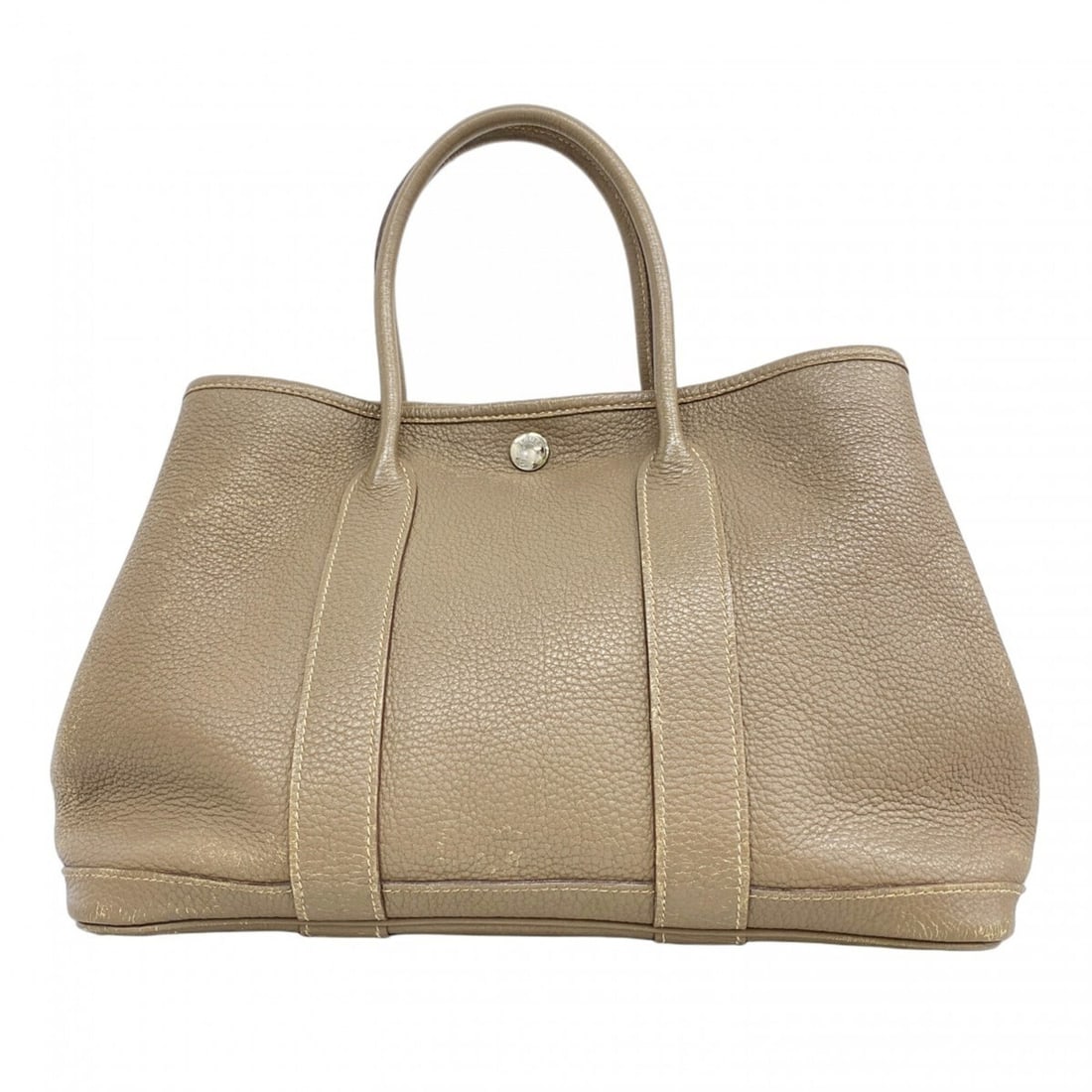 Hermes Garden TPM Tote Bag, Taurillon Clemence Leather, Etoupe, ?O Stamp, Ladies': --- Catalog ---Category: SizeSize (HxWxD): 21cm x 30cm x 14cm / 8.26'' x 11.81'' x 5.51''Category: DesignType: Tote bagColor: Etoupe grayGender: WomenMaterial: Taurillon clemence leather Hardware Colo