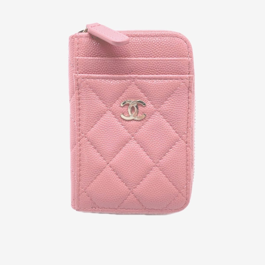 CHANEL Matelassé Classic Zip Coin Purse AP1650 Wallet/Coin Case Pink Caviar Leather Women's: --- Catalog ---Category: SizeSize (HxWxD): 7.5cm x 11cm x 1.5cm / 2.95'' x 4.33'' x 0.59''Category: DesignType: Coin purse/coin caseColor: PinkGender: WomenClosure: ZipperMaterial: Grained Calfskin Ca