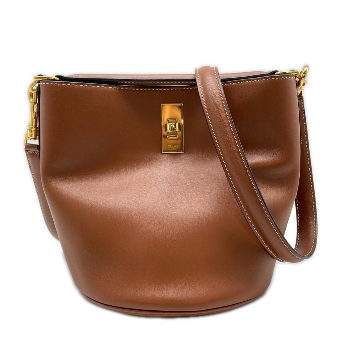 CELINE Smooth Calfskin Teen Bucket 16 Tan 197573CR4 Shoulder Bag Brown Calf Leather Women's (1 of 13)
