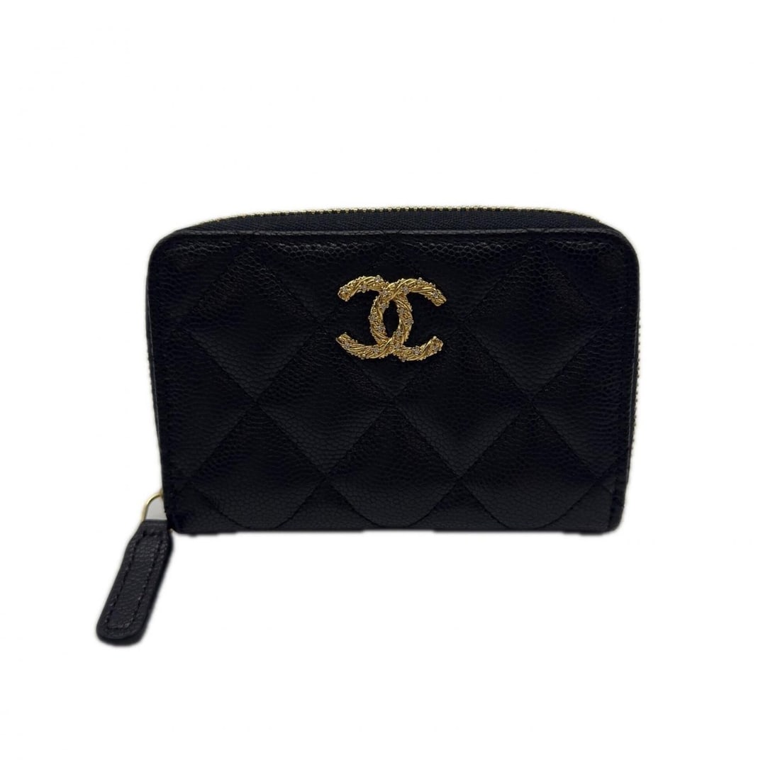 CHANEL Matelassé Wallet/Coin Case AP5078, Black Caviar Leather, Women's: --- Catalog ---Category: SizeSize (HxWxD): 7.5cm x 11cm x 2cm / 2.95'' x 4.33'' x 0.78''Category: DesignType: Coin purse/coin caseColor: BlackGender: WomenMaterial: Grained Calfskin Category: GeneralL