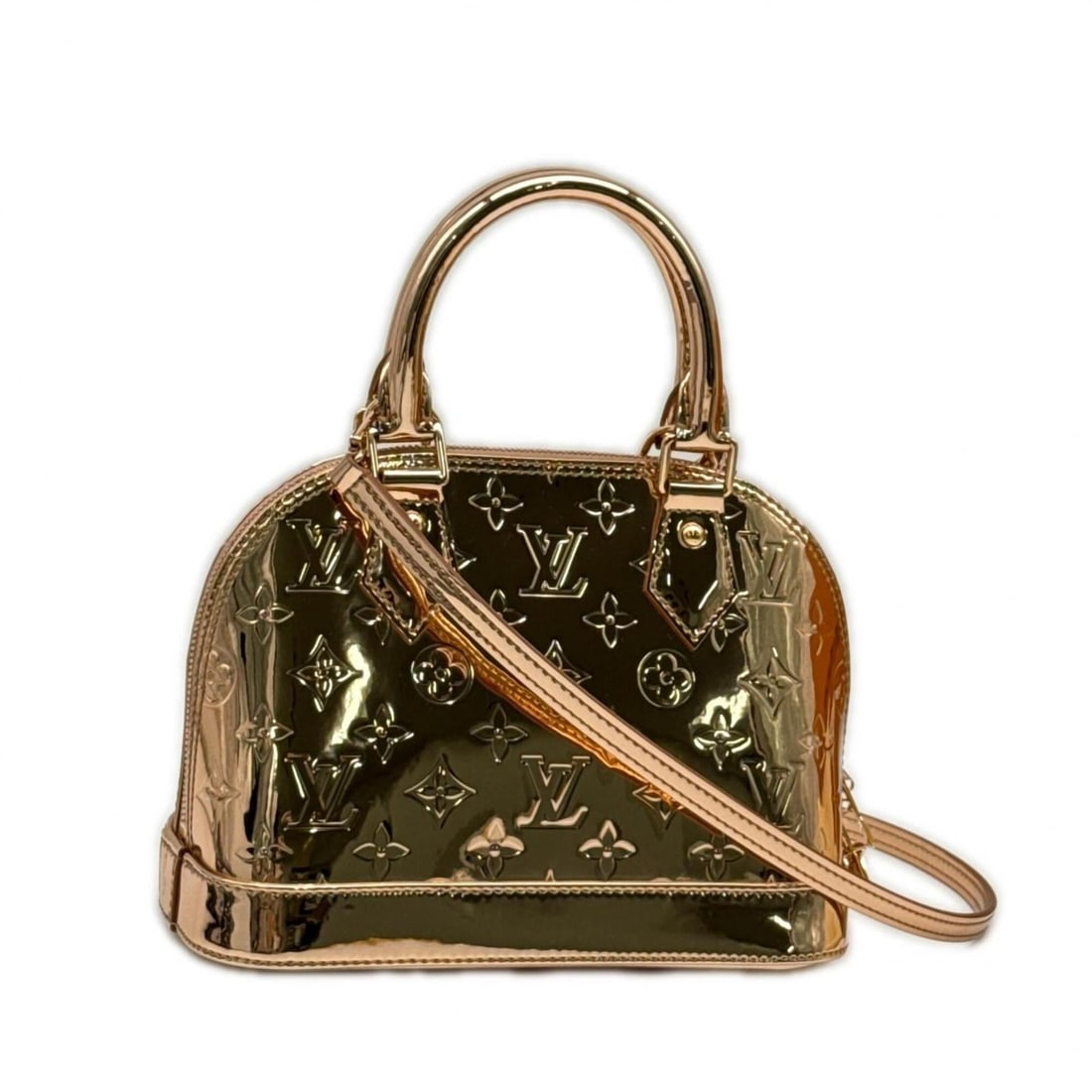 LOUIS VUITTON Monogram Alma BB Cuivre M27037 Handbag Bronze Coated Canvas Women's: --- Catalog ---Category: SizeSize (HxWxD): 17.5cm x 24cm x 11.5cm / 6.88'' x 9.44'' x 4.52''Strap Length: 97cm / 38.18''Handle Length: 25cm / 9.84''Category: DesignType: HandbagColor: BronzeGender: Wo