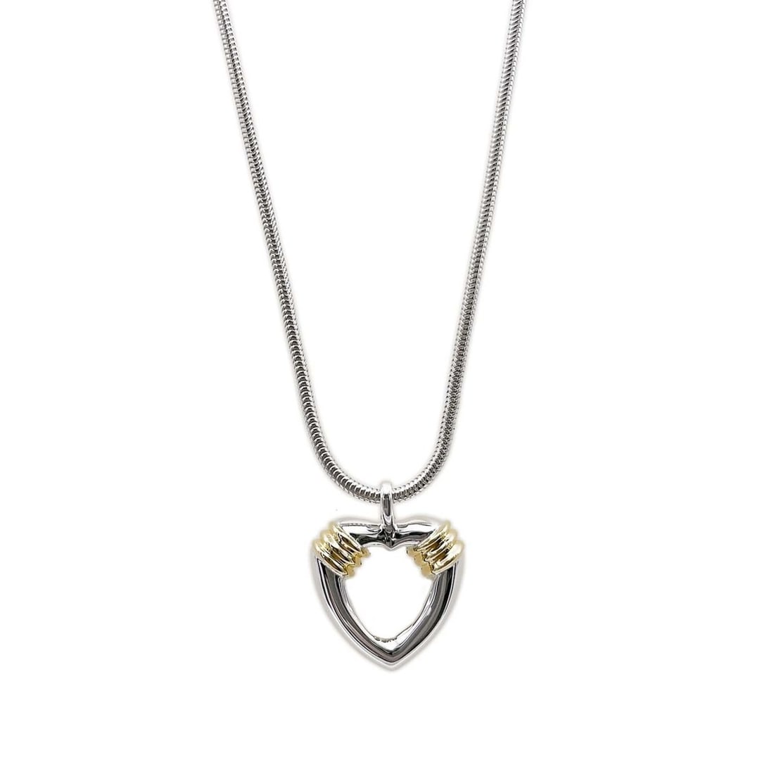 TIFFANY&Co. Tiffany Heart Coil Snake Chain Combination Necklace Pendant Vintage SV925 Women's: --- Catalog ---Category: SizePendant Size: 19mm x 19mm / 0.74'' x 0.74''Neck Circumference: 47 cm / 18.5''Category: DesignColor: Gold, SilverGender: WomenSeason: VintageMaterial: Silver 925Pendant Typ