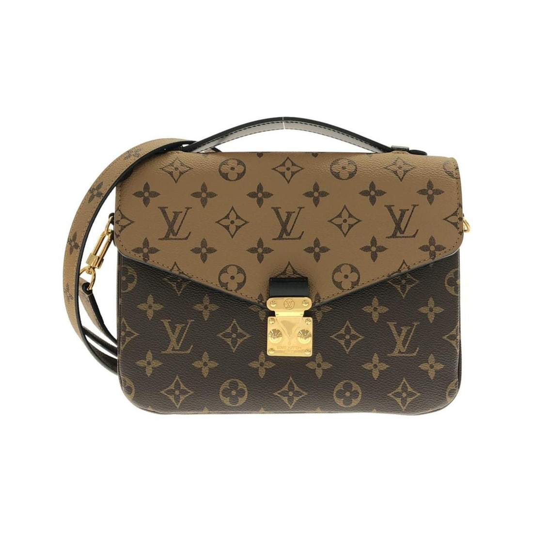 Louis Vuitton Monogram Reverse Pochette Métis MM M44876 Handbag: --- Catalog ---Category: SizeSize (HxWxD): 19.5cm x 24cm x 4cm / 7.67'' x 9.44'' x 1.57''Category: DesignType: Handbag, PochetteColor: MarronGender: Men,WomenMaterial: Coated canvas Hardware Color: Go